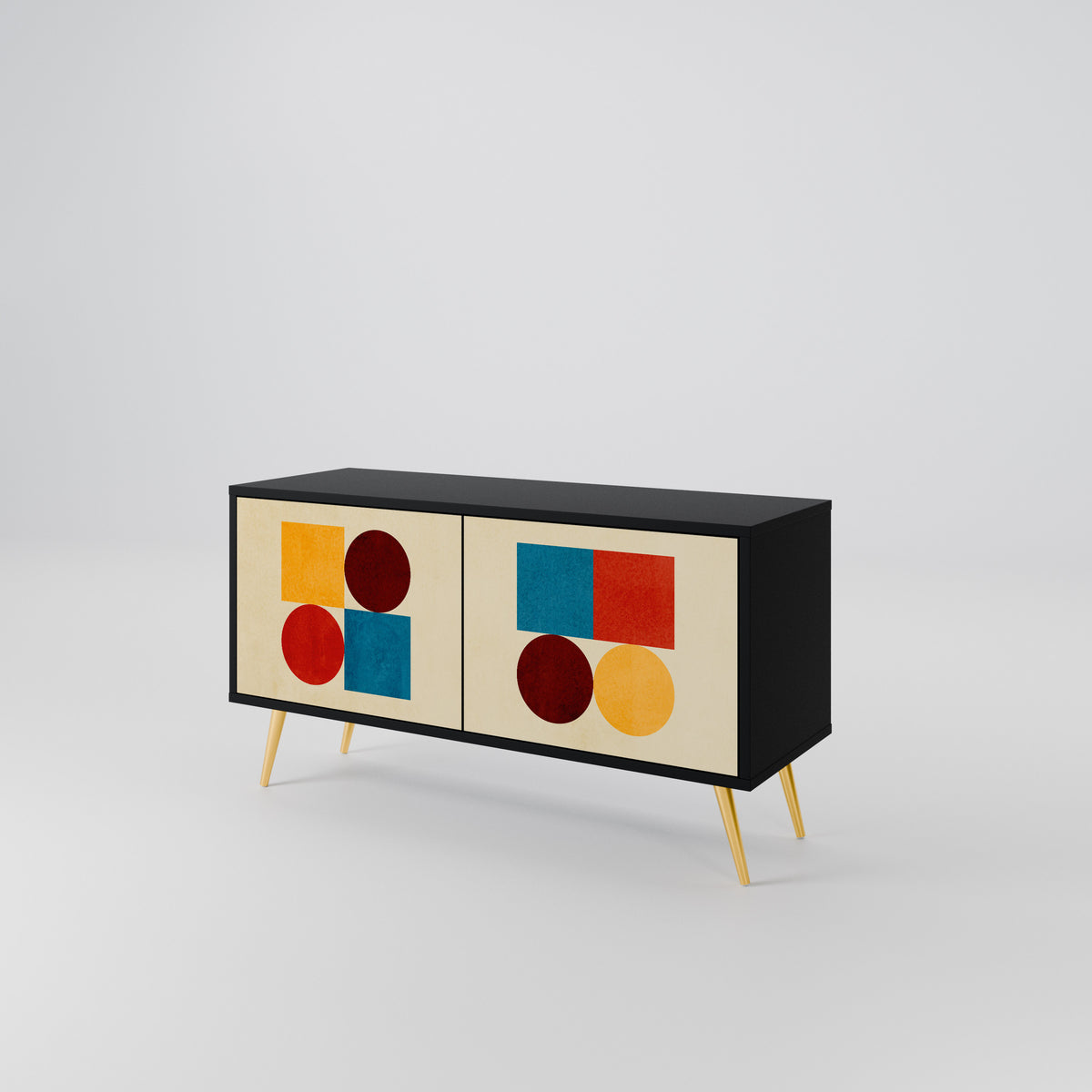 GEOMETRIC PUZZLE Mueble de TV Compacto de 2 puertas
