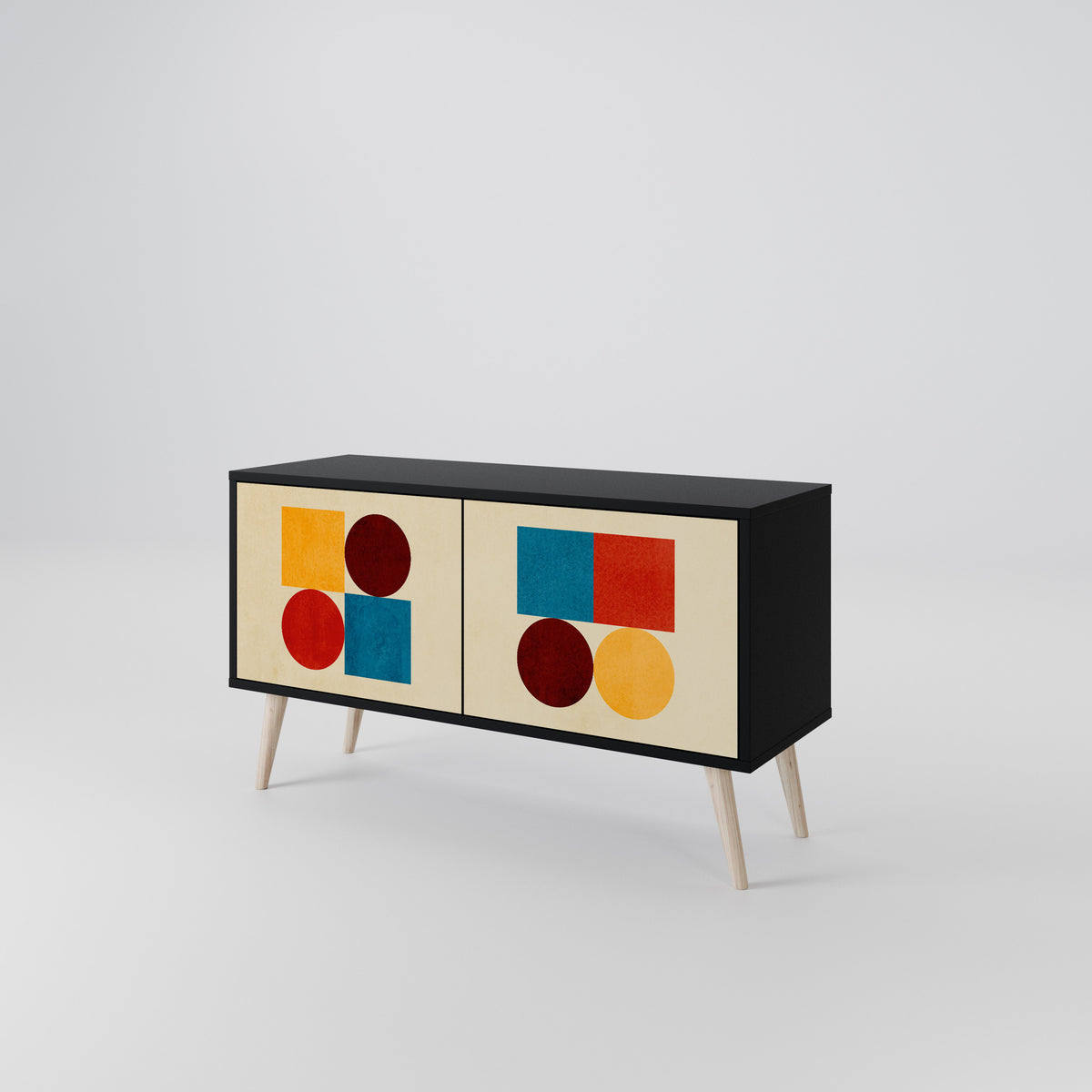 GEOMETRIC PUZZLE Mueble de TV Compacto de 2 puertas
