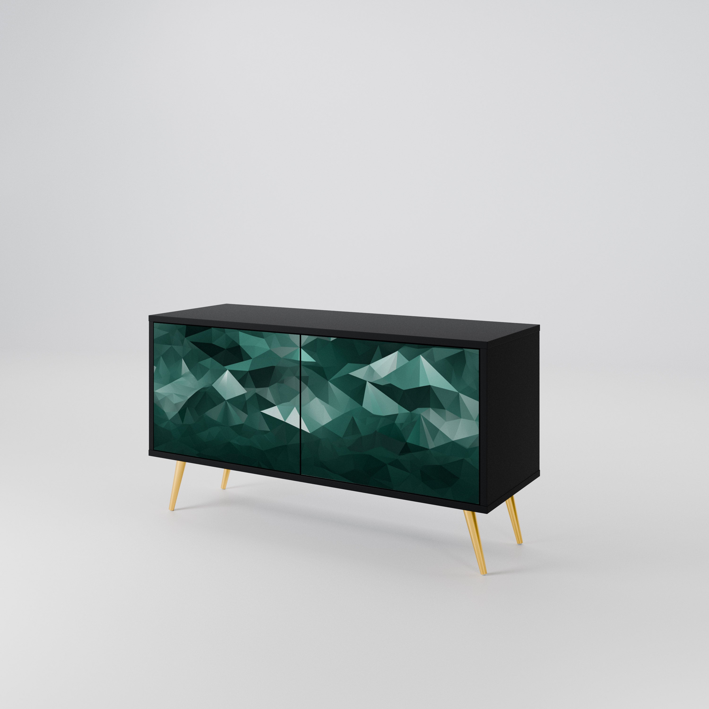POLYGONAL FLOATING Mueble de TV Compacto de 2 puertas