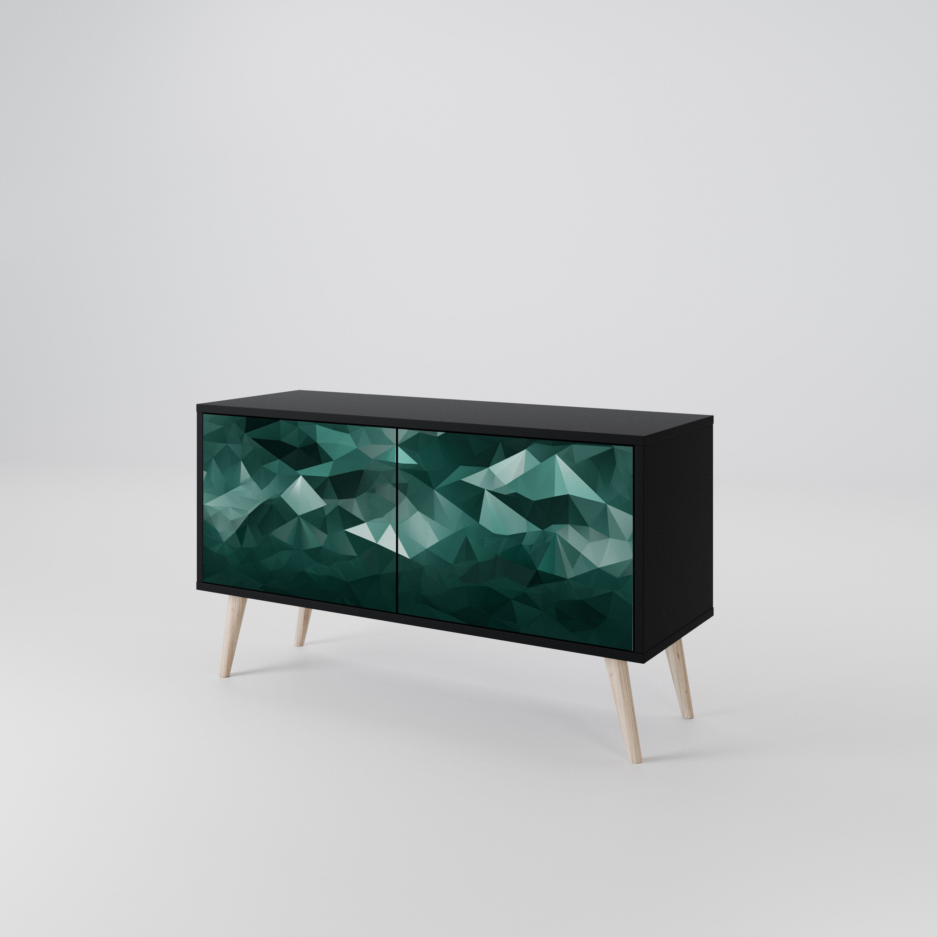 POLYGONAL FLOATING Mueble de TV Compacto de 2 puertas