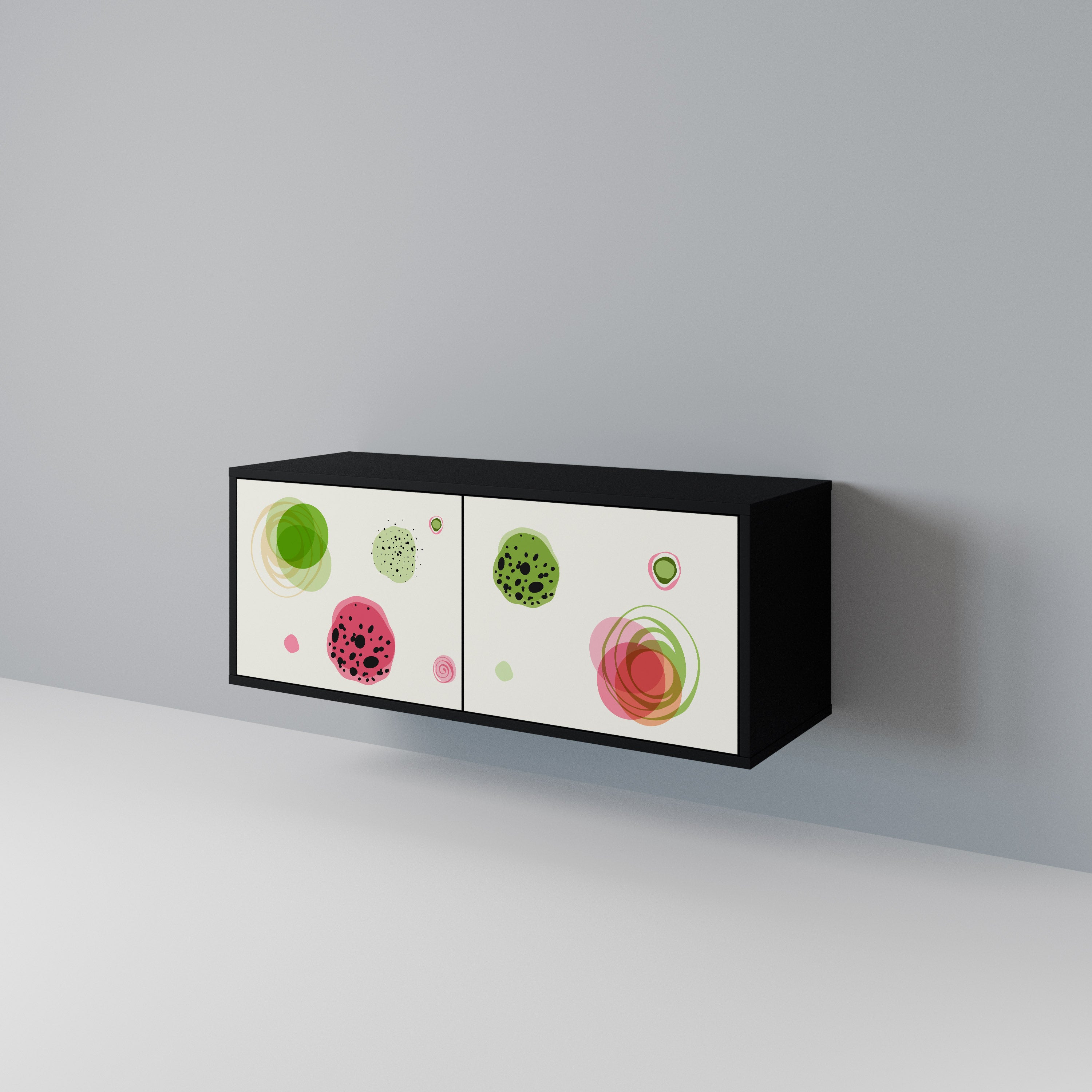 COLORFUL COSMOS Mueble de TV Compacto de 2 puertas