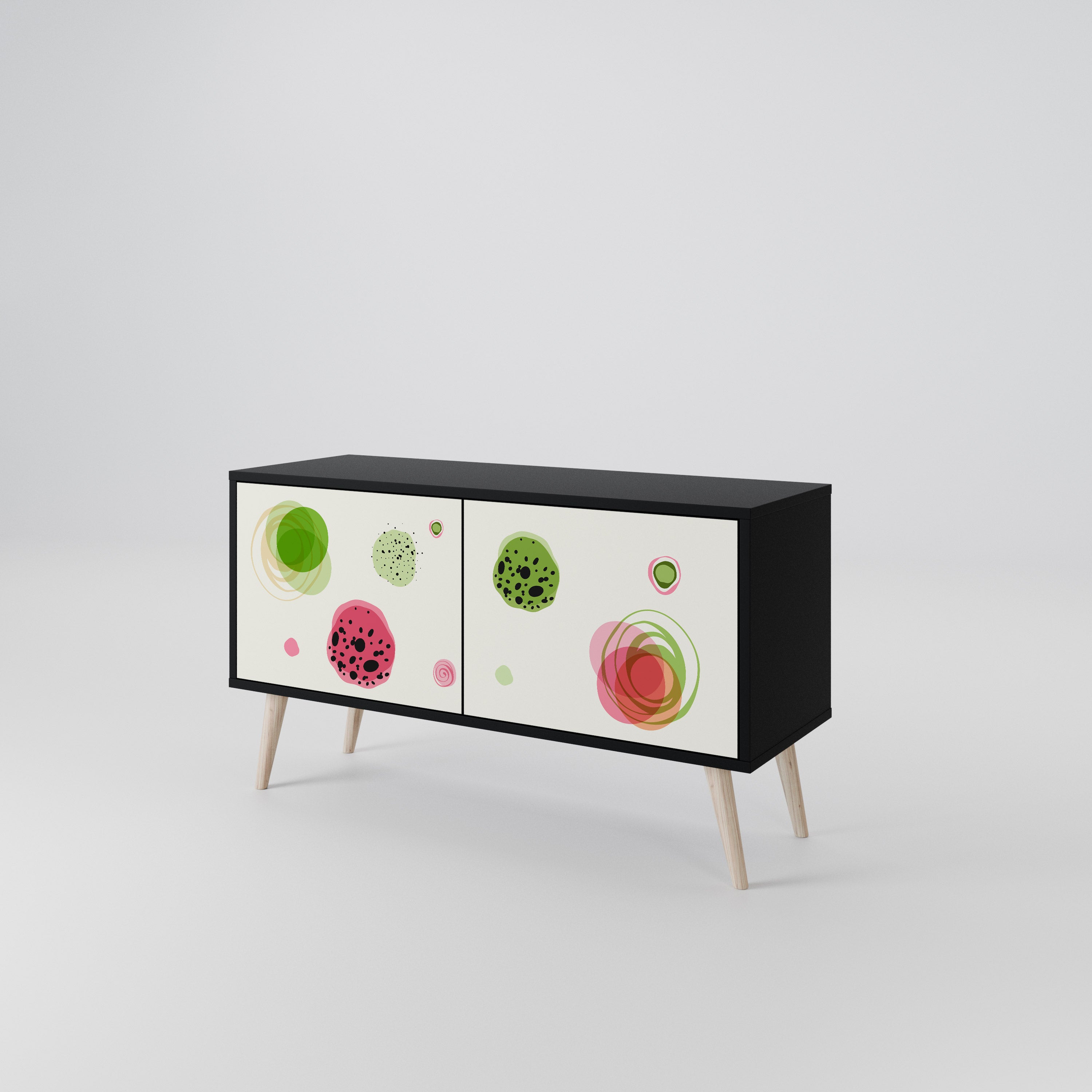 COLORFUL COSMOS Mueble de TV Compacto de 2 puertas