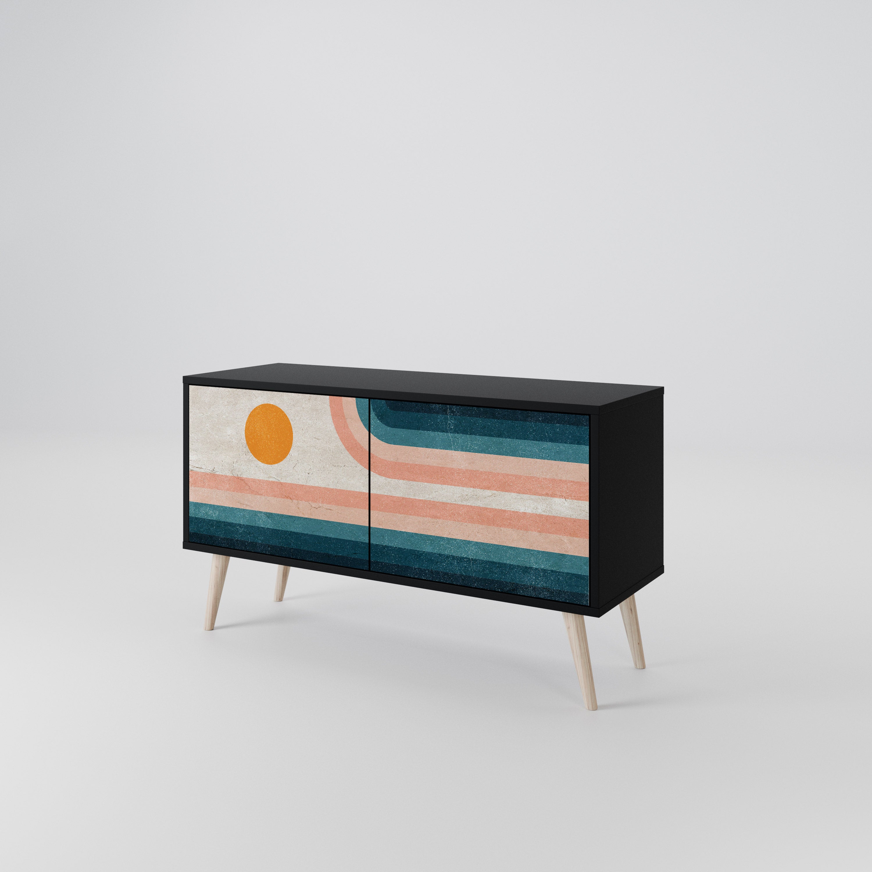 TWO HALVES Mueble de TV Compacto de 2 puertas