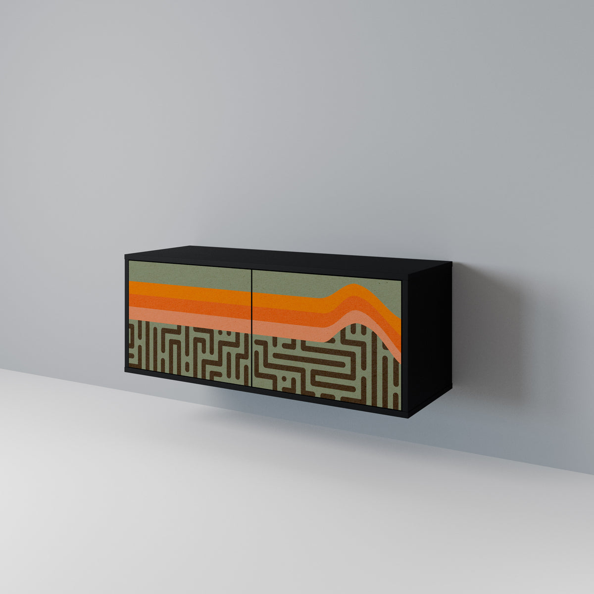 SIMPLE SOLUTIONS Mueble de TV Compacto de 2 puertas