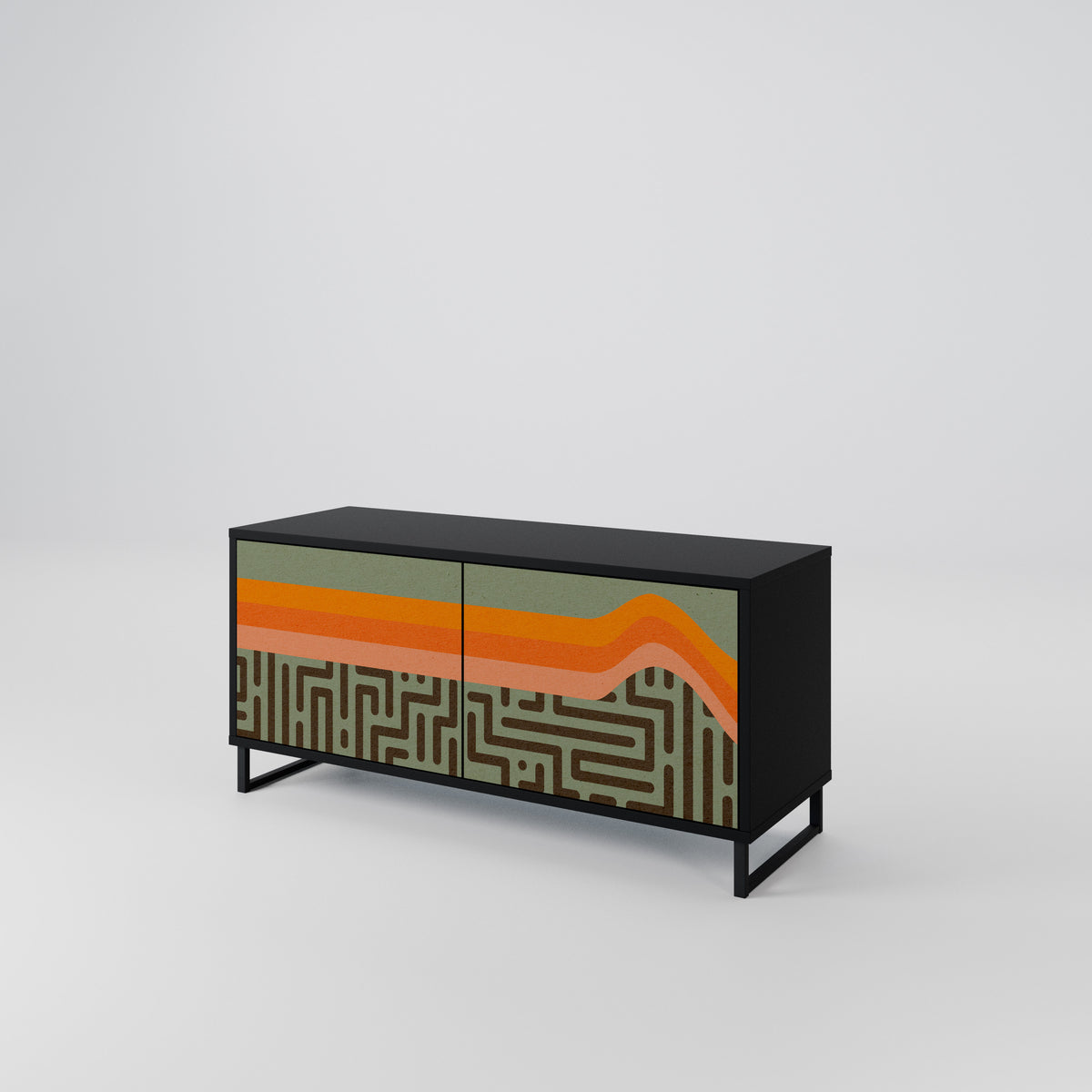 SIMPLE SOLUTIONS Mueble de TV Compacto de 2 puertas