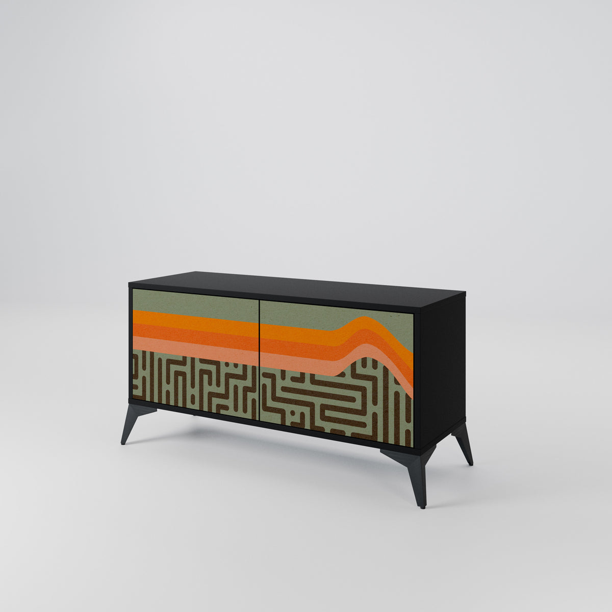 SIMPLE SOLUTIONS Mueble de TV Compacto de 2 puertas