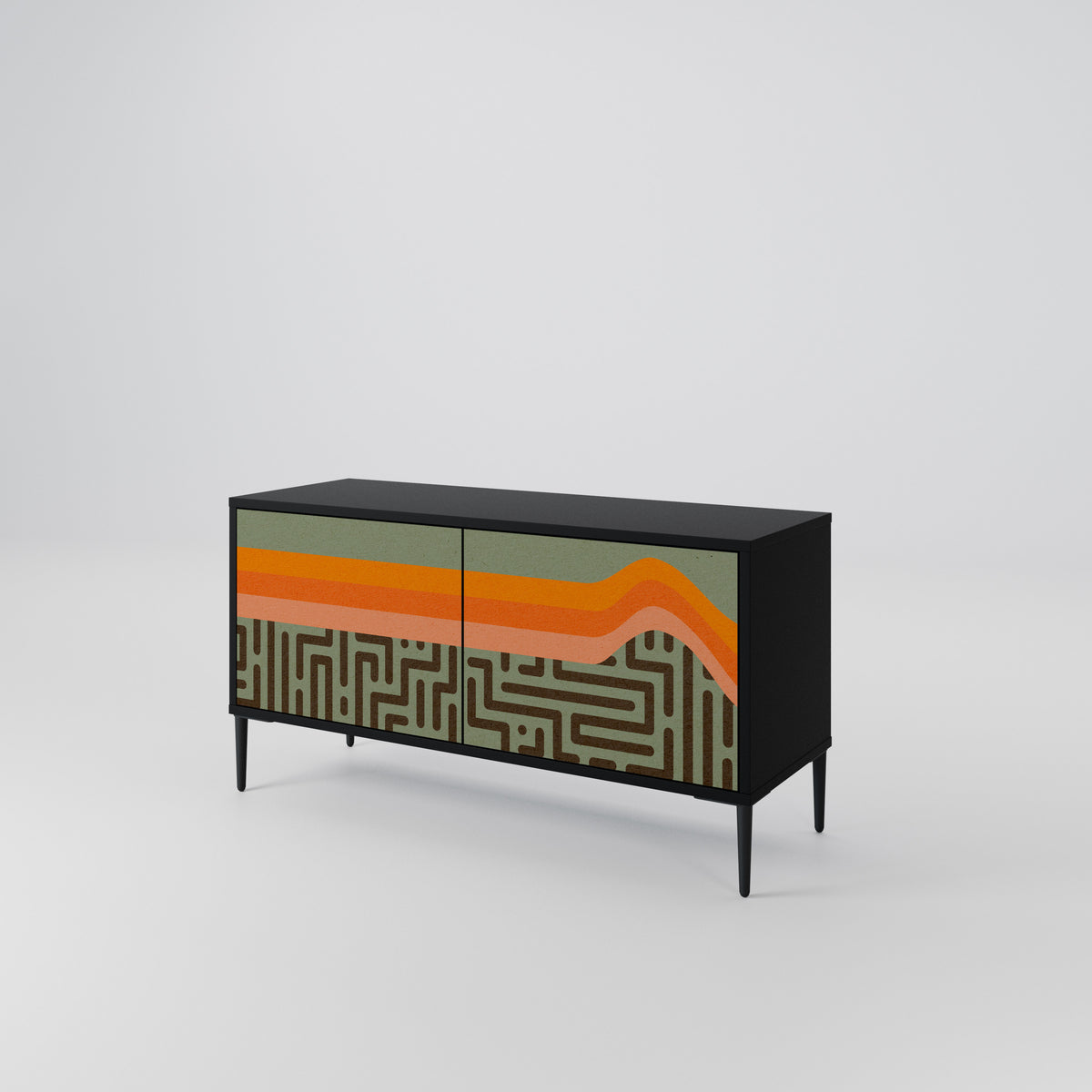 SIMPLE SOLUTIONS Mueble de TV Compacto de 2 puertas