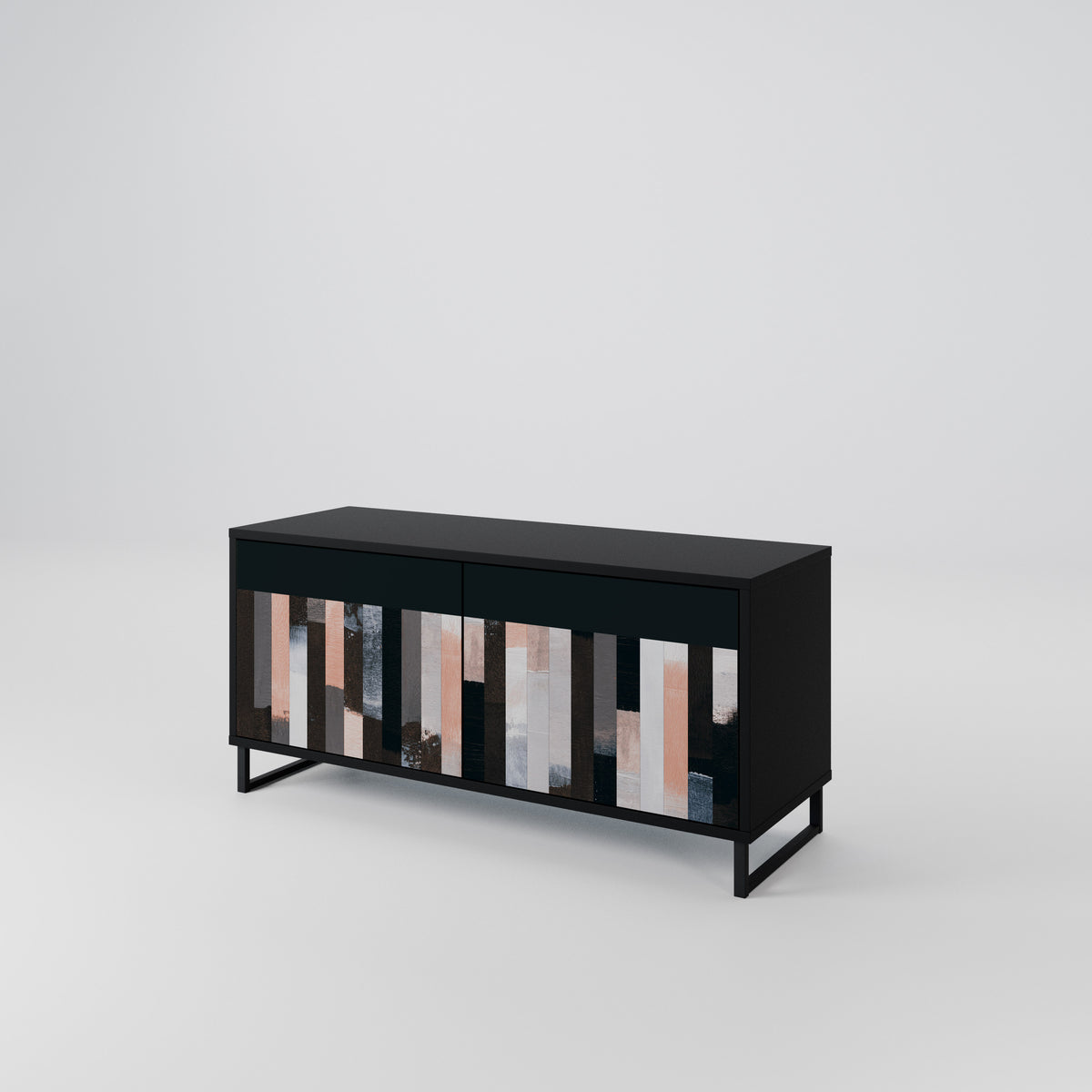 COLLAGE OF RECTANGLES Mueble de TV Compacto de 2 puertas