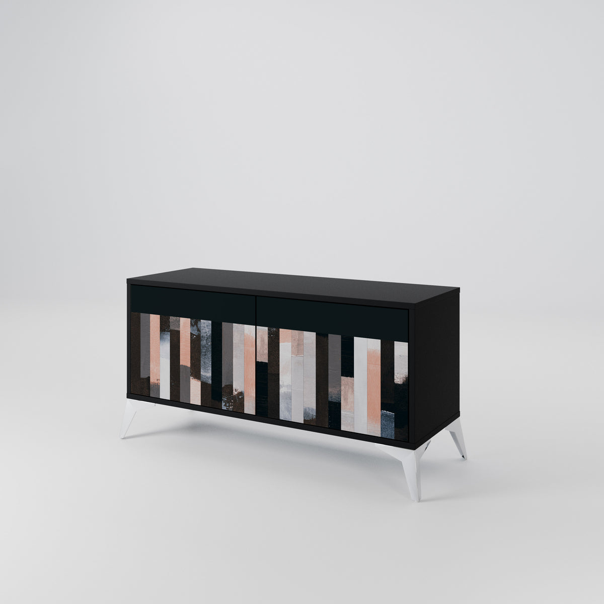 COLLAGE OF RECTANGLES Mueble de TV Compacto de 2 puertas