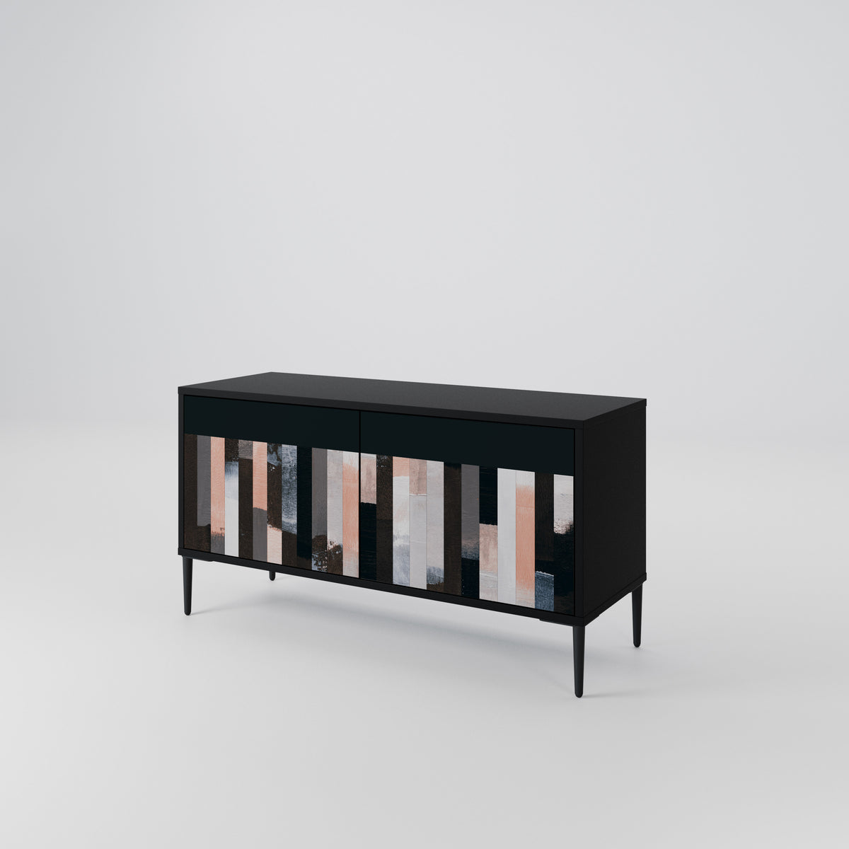 COLLAGE OF RECTANGLES Mueble de TV Compacto de 2 puertas