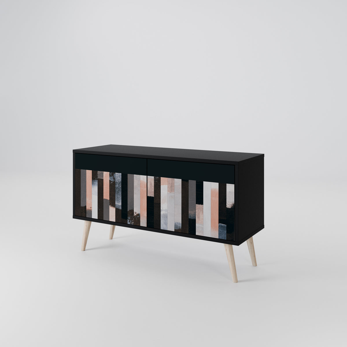 COLLAGE OF RECTANGLES Mueble de TV Compacto de 2 puertas
