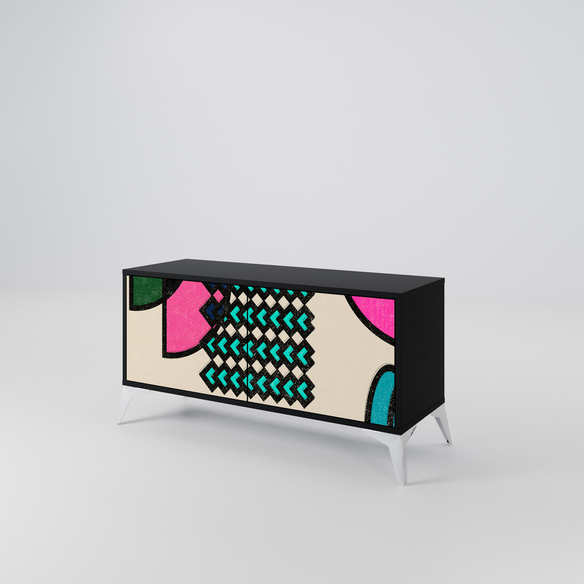 GEOMETRIC RHAPSODY Kompakt TV-bänk med 2 dörrar