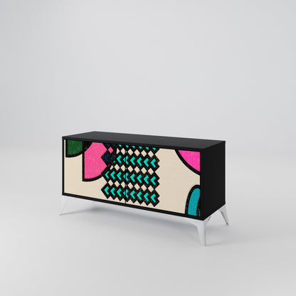 GEOMETRIC RHAPSODY Kompakt TV-bänk med 2 dörrar