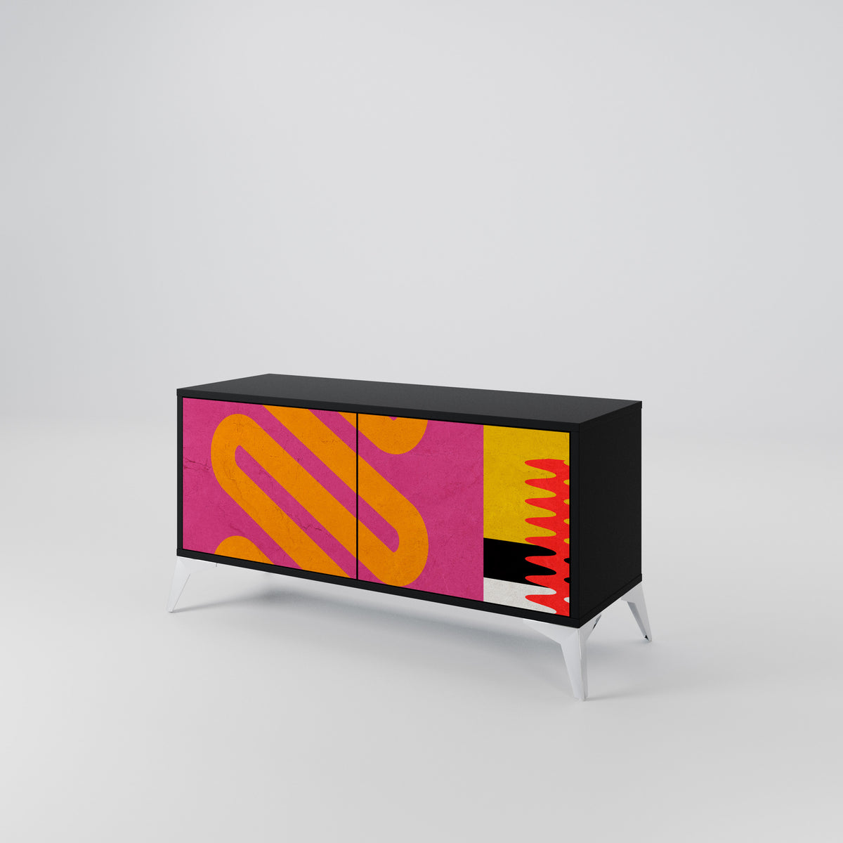 VIVID ART Mueble de TV Compacto de 2 puertas