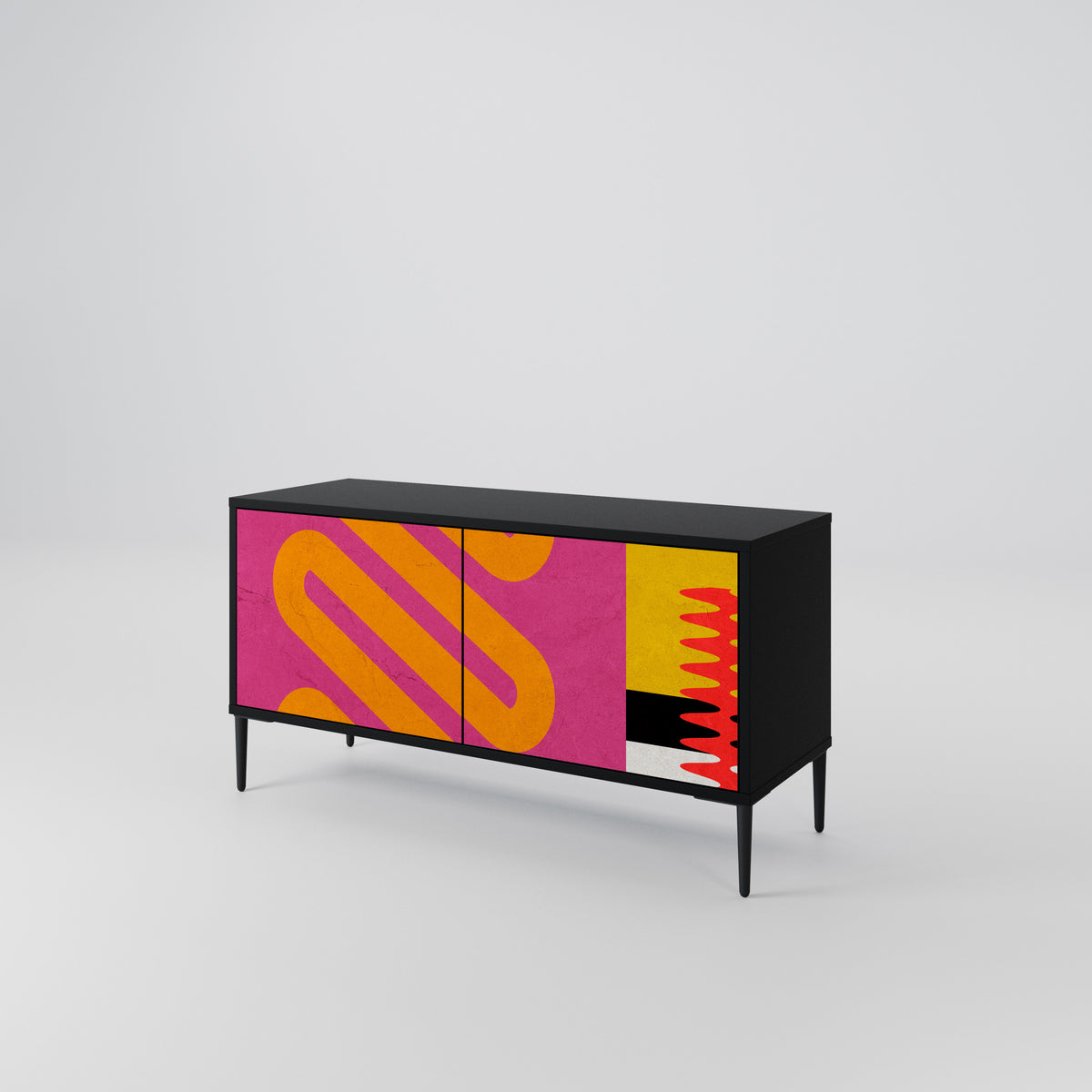 VIVID ART Mueble de TV Compacto de 2 puertas
