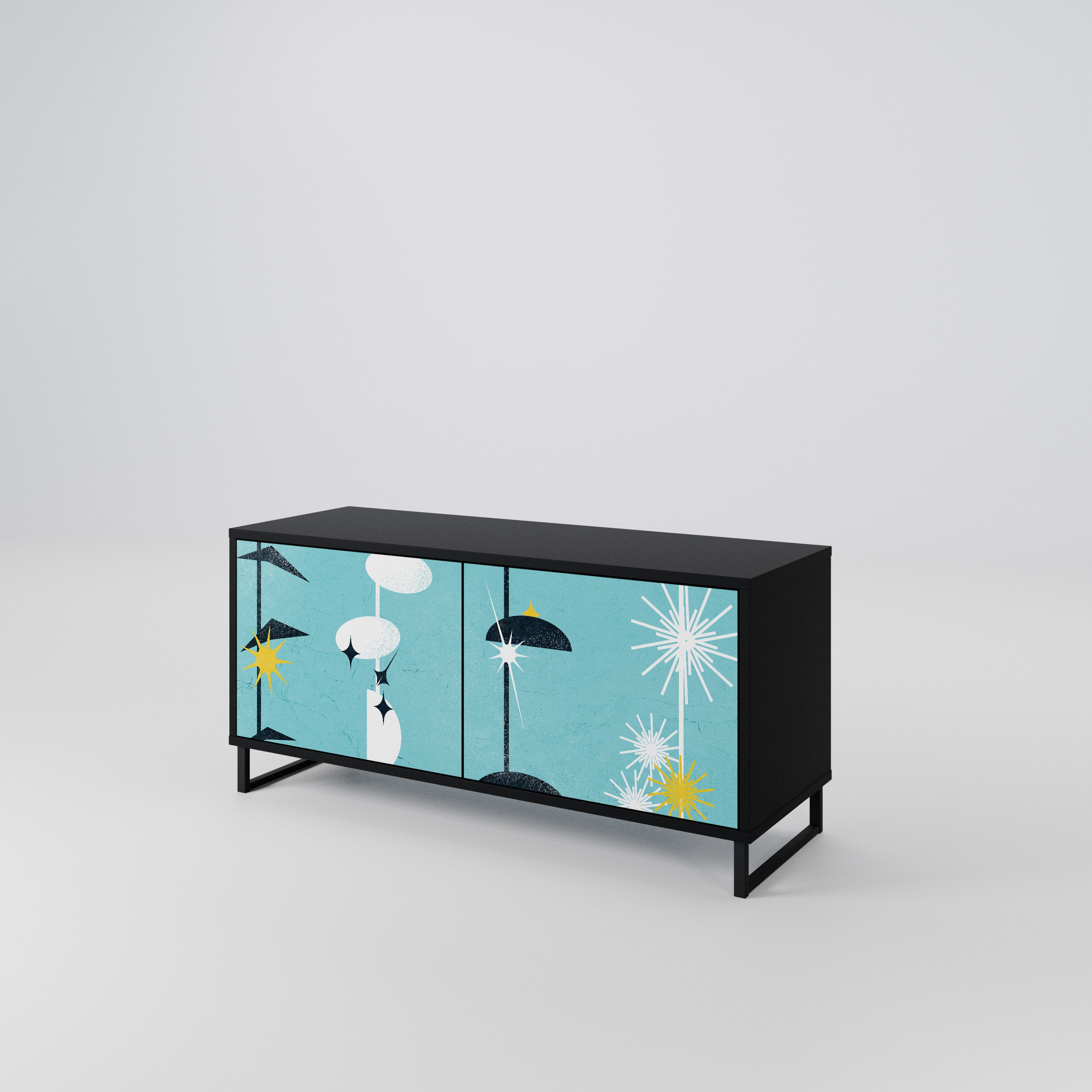 PATHS TO HAPPINESS Compact 2-Door TV Cabinet