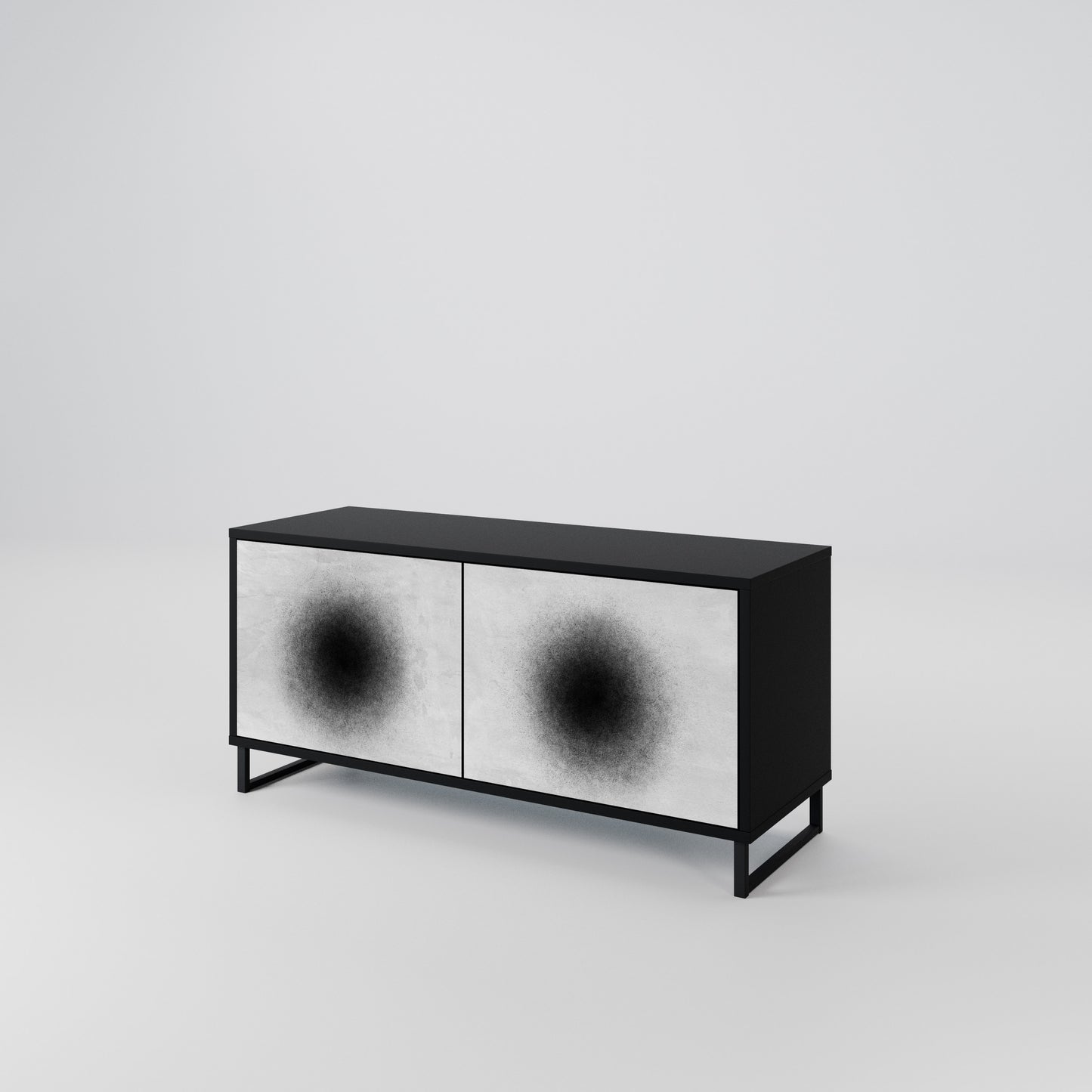 BLACK HOLE Móvel de TV Compacto de 2 Portas