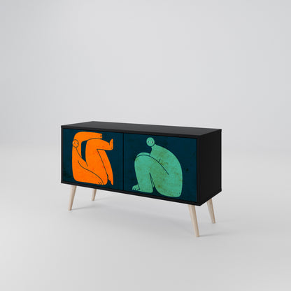 TOGETHER BUT SEPARATELY Kompakt TV-bänk med 2 dörrar