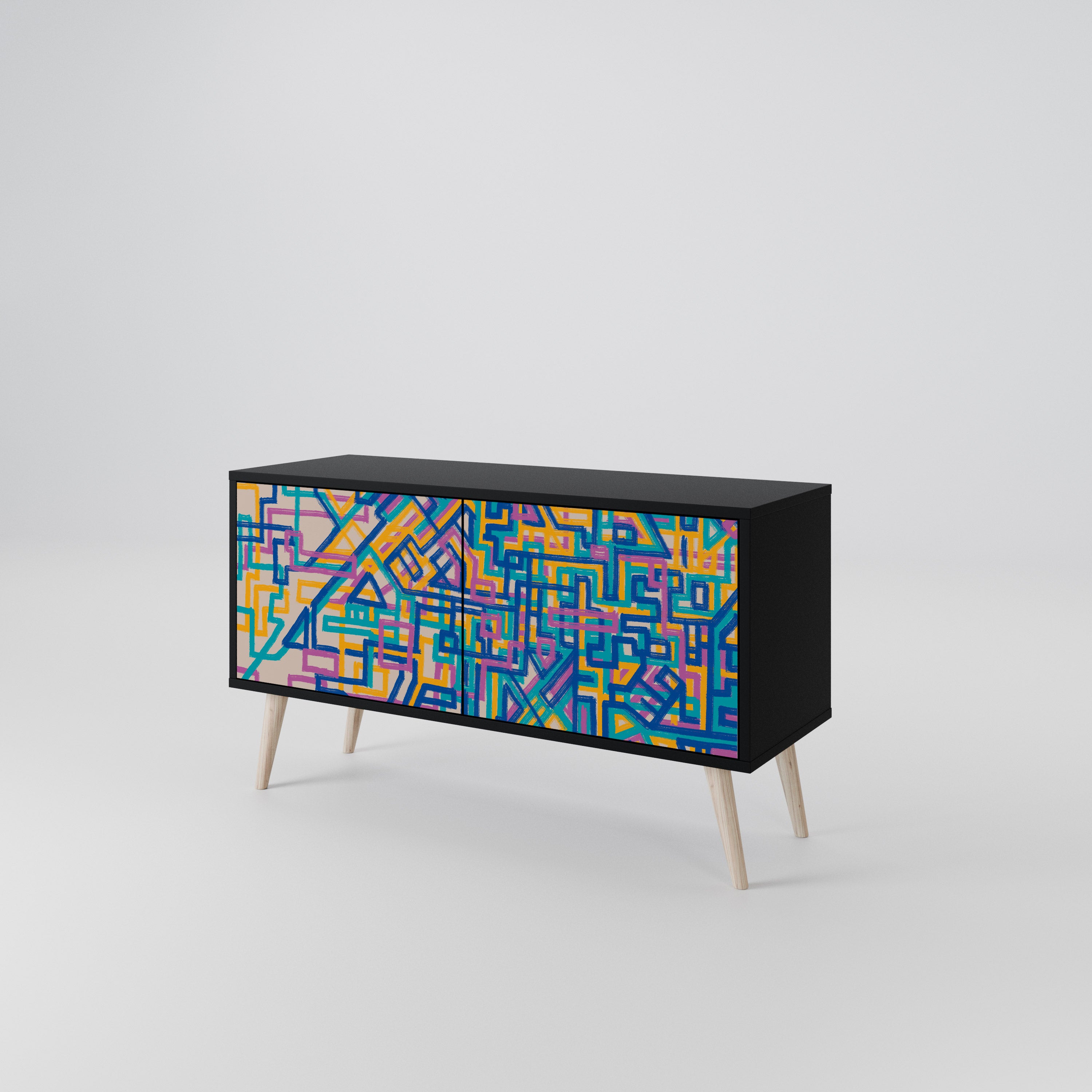 MEMORIES MAP Compact 2-Door TV Cabinet