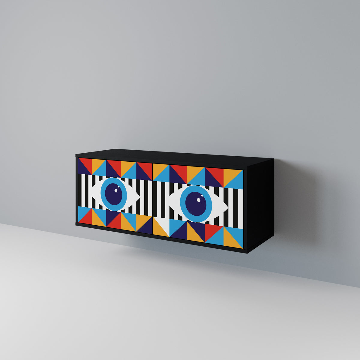 ABSTRACTION AND GEOMETRY Compact 2-Door TV Cabinet