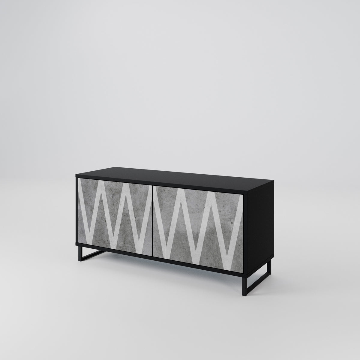 SOLID ZIG ZAG Kompakt TV-bänk med 2 dörrar