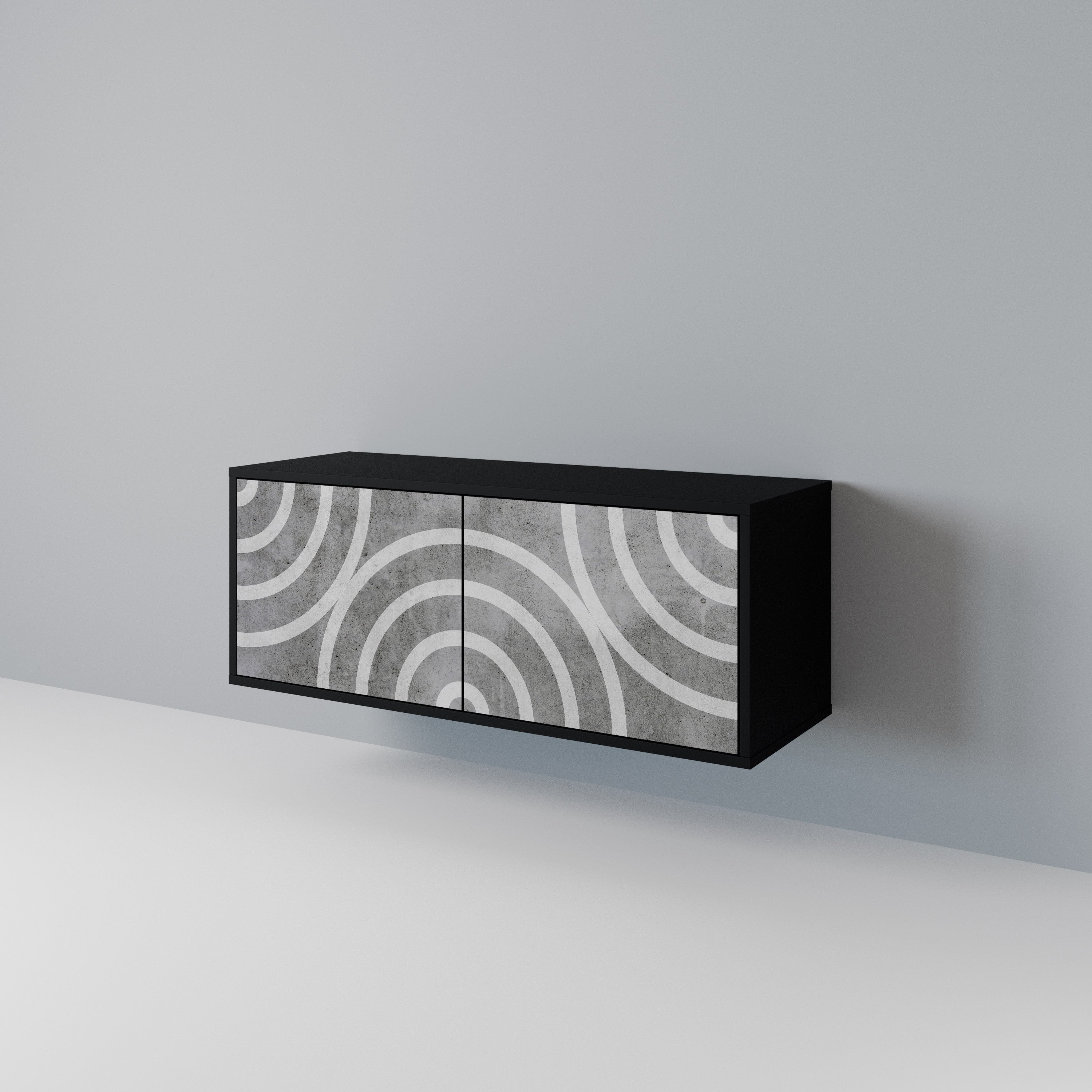 CIRCLE CONCRETE Συμπαγές έπιπλο τηλεόρασης 2-θυρών