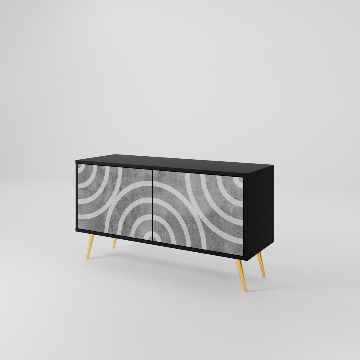 CIRCLE CONCRETE Compact 2-Door TV Cabinet