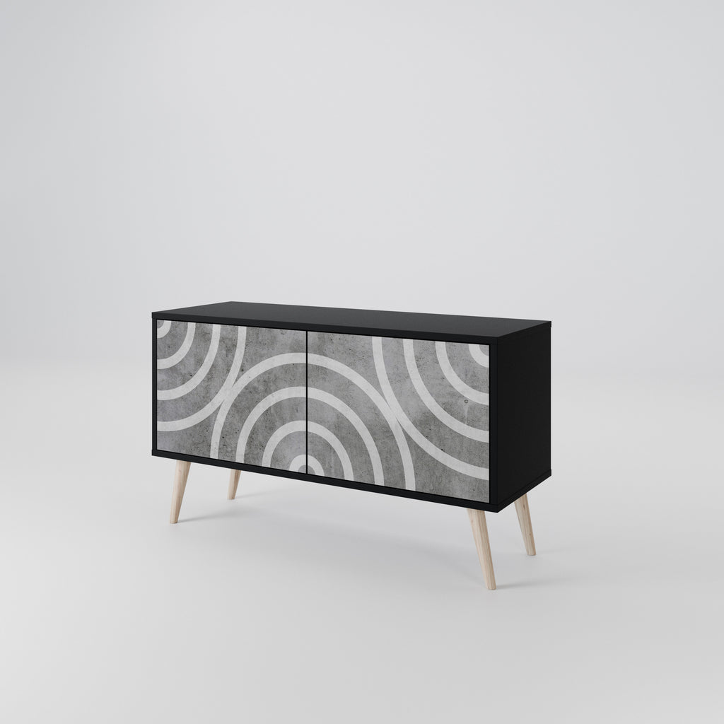 CIRCLE CONCRETE Compact 2-Door TV Cabinet