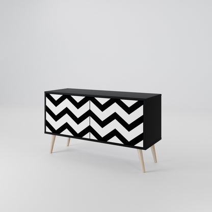 CLASSIC ZIG ZAG Compact 2-Door TV Cabinet