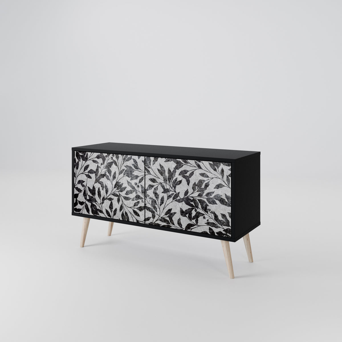 CHARCOAL SPROUT Kompakt TV-bänk med 2 dörrar