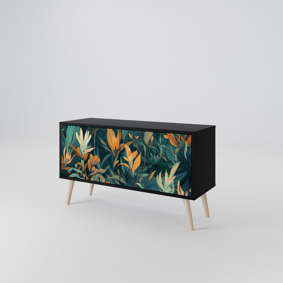 FLORAL SERENITY Mueble de TV Compacto de 2 puertas
