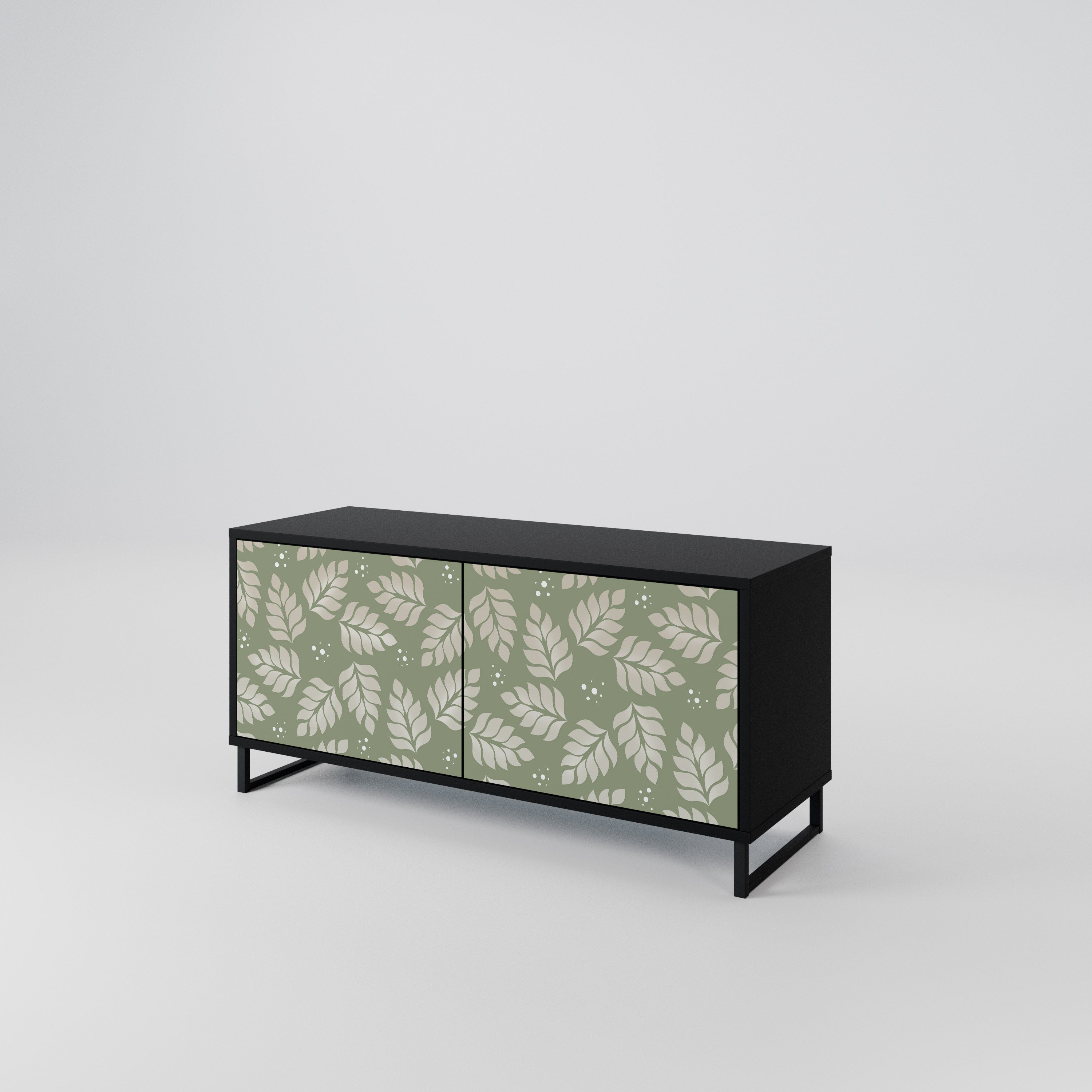 LEAVES ON GREEN Mueble de TV Compacto de 2 puertas