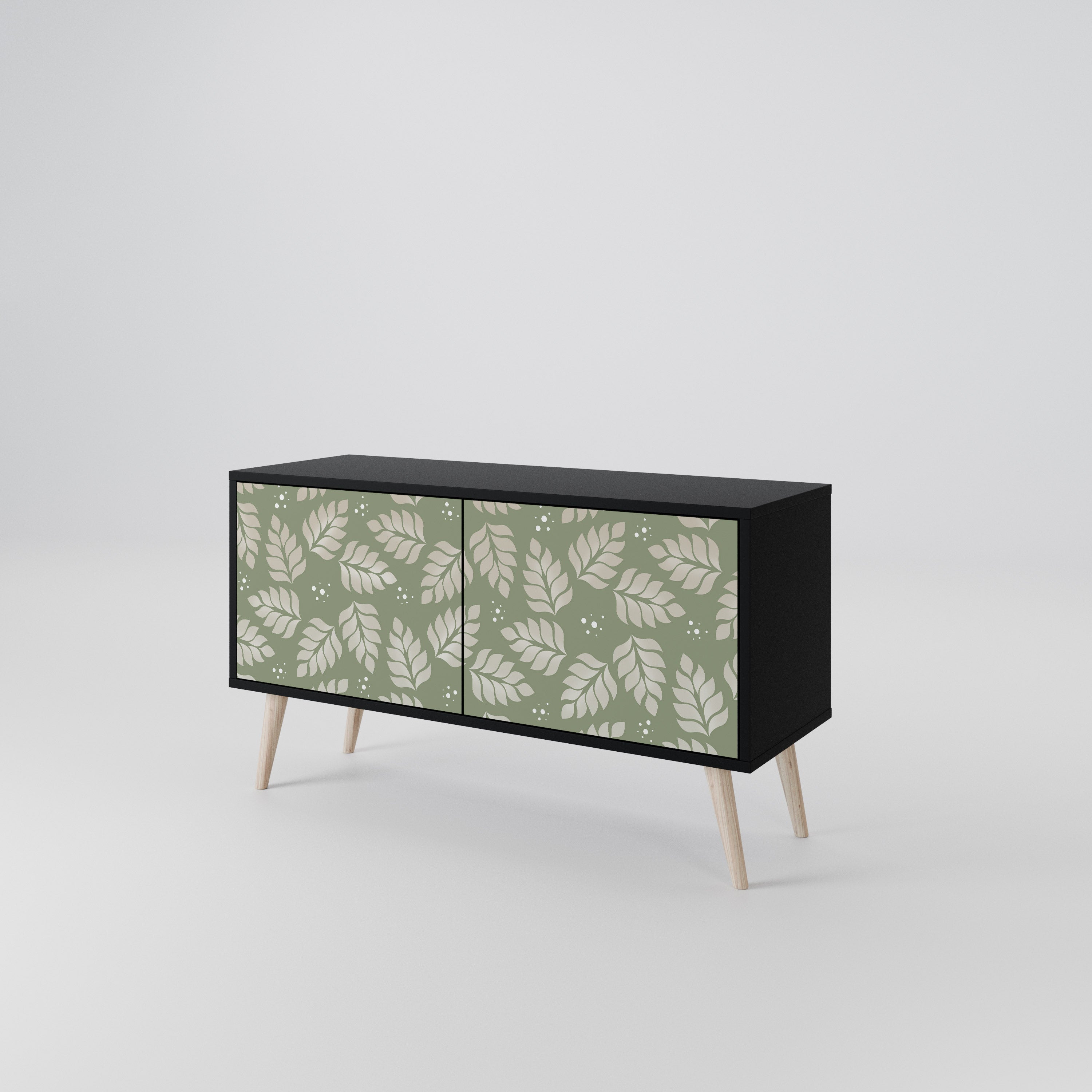 LEAVES ON GREEN Mueble de TV Compacto de 2 puertas