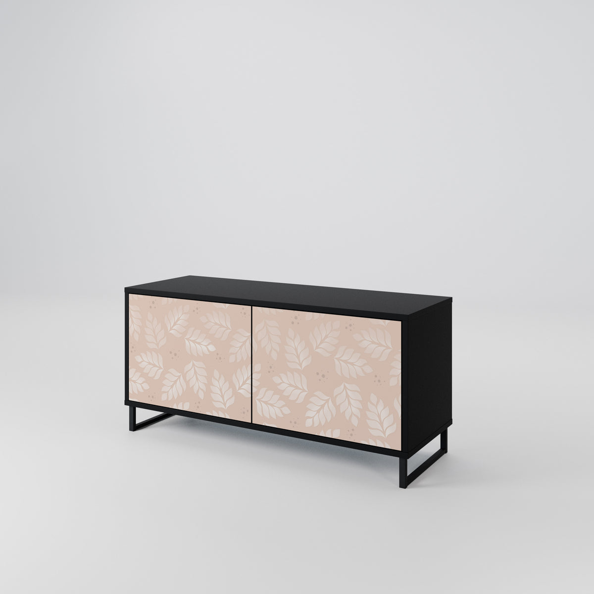 LEAVES ON BEIGE Compact 2-Door TV Cabinet