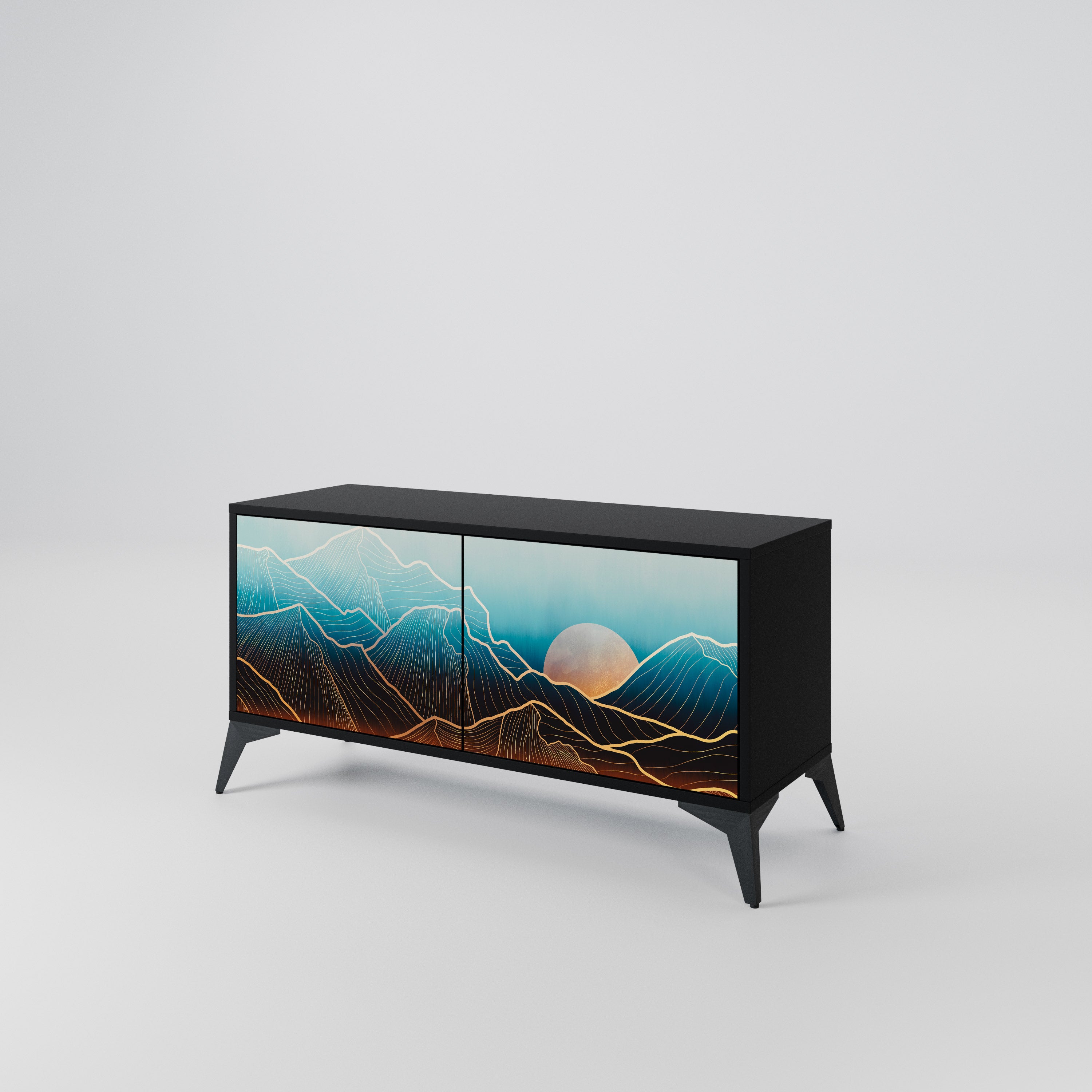 LUNAR SECRETS Mueble de TV Compacto de 2 puertas