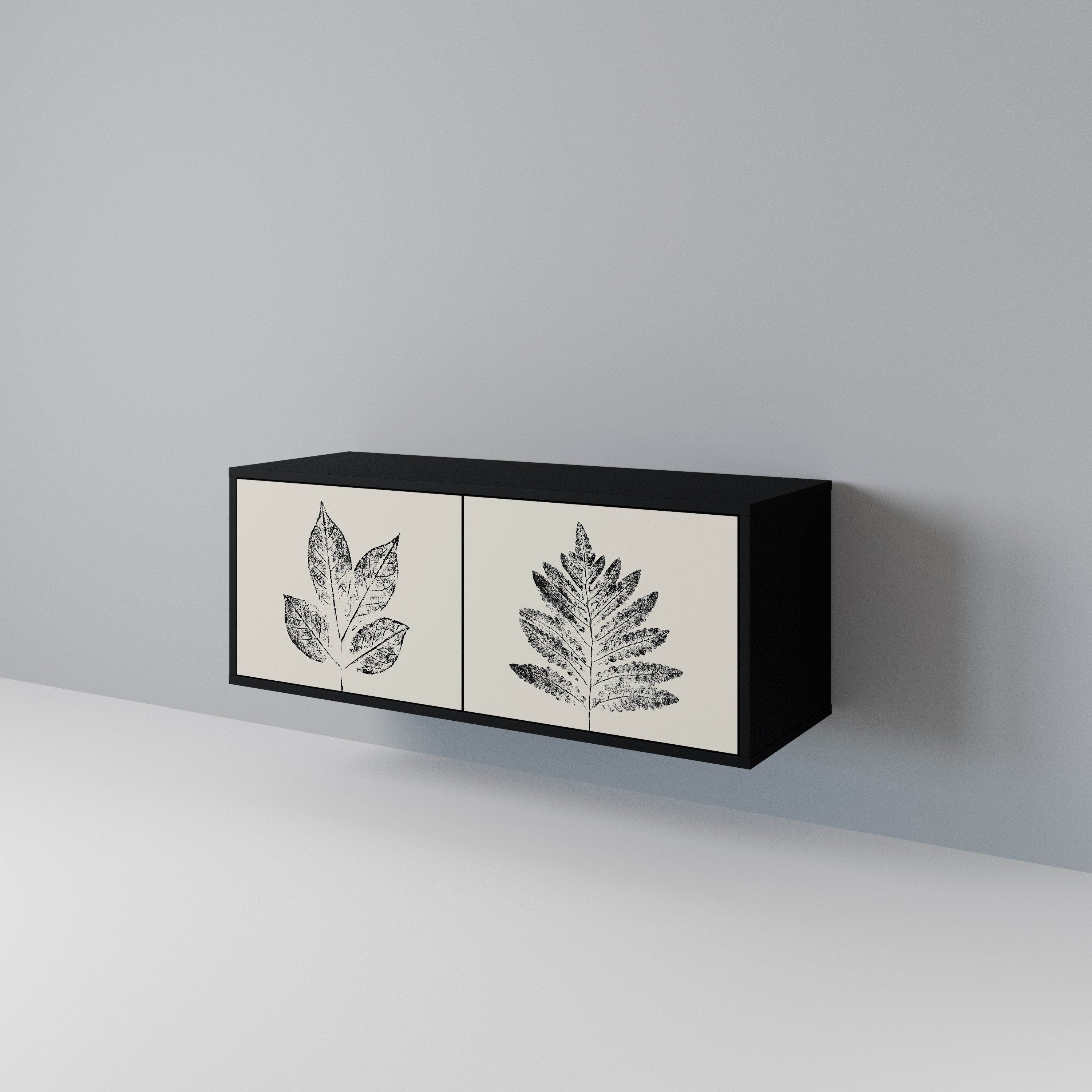 LEAFY STAMPS Mueble de TV Compacto de 2 puertas