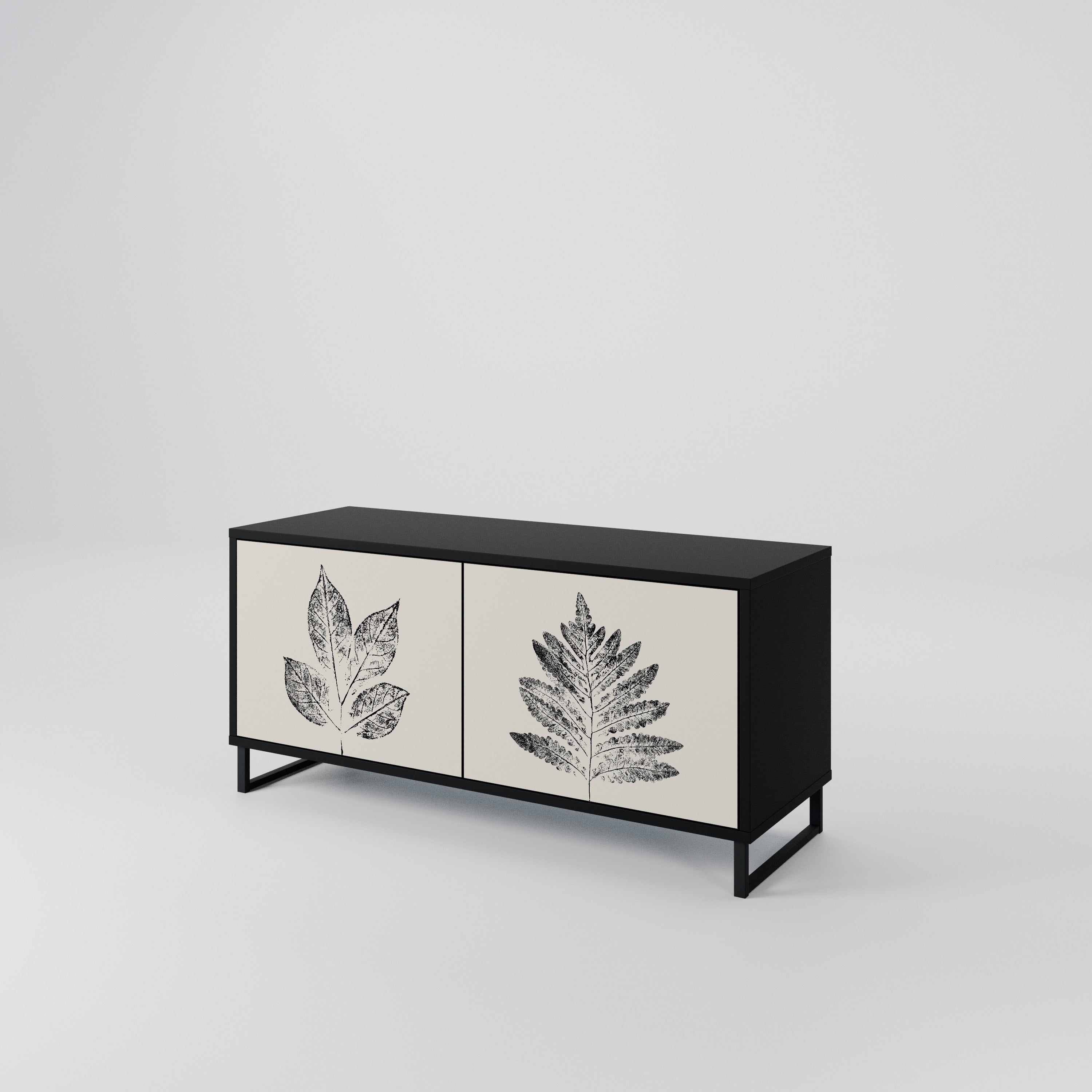 LEAFY STAMPS Mueble de TV Compacto de 2 puertas