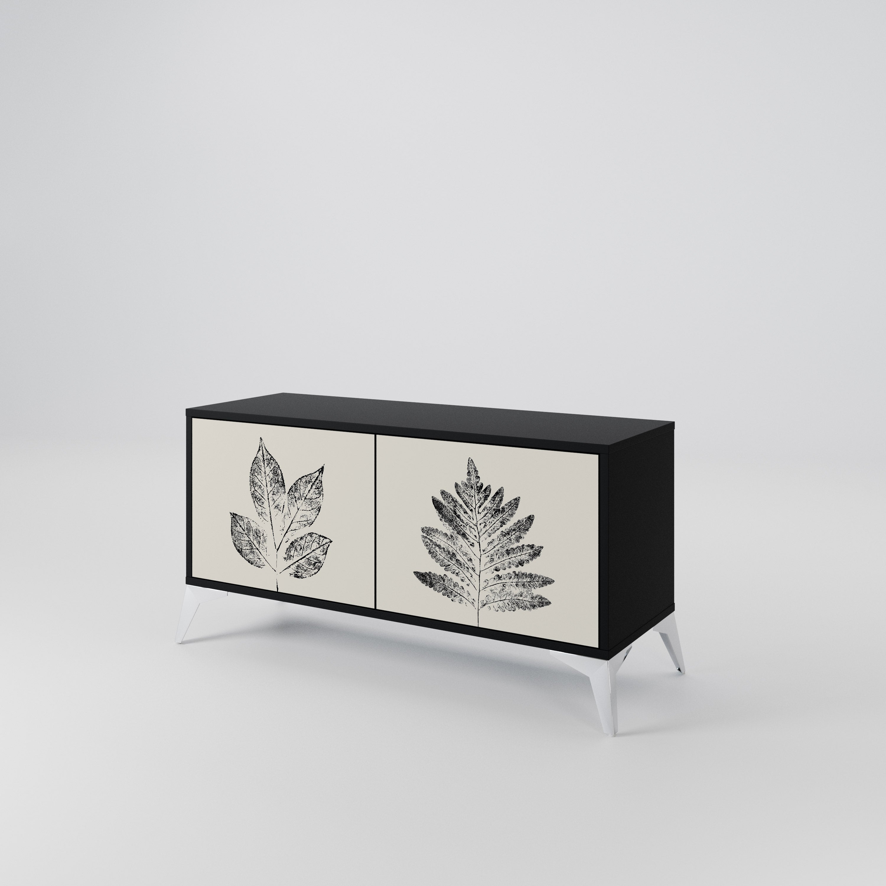 LEAFY STAMPS Mueble de TV Compacto de 2 puertas