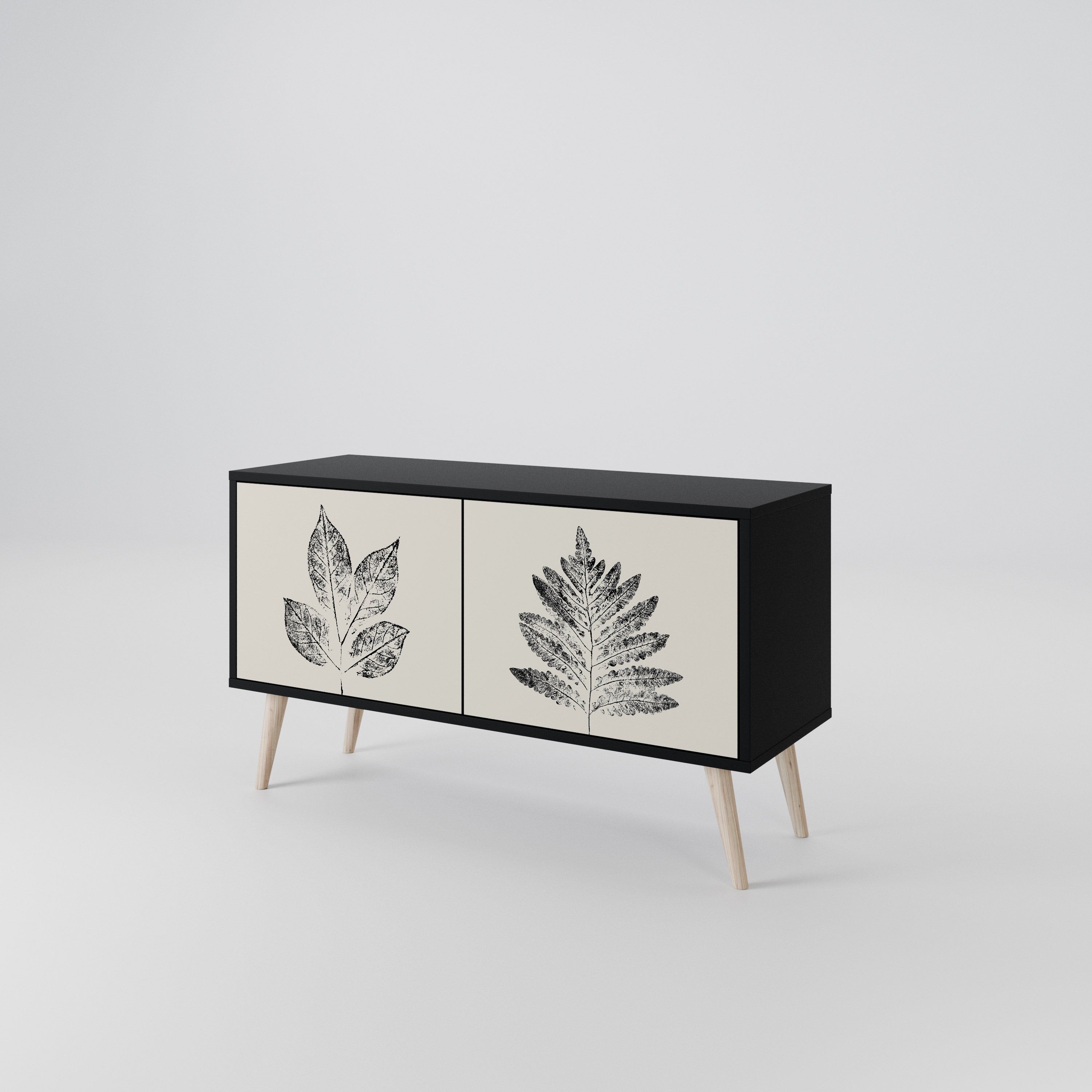LEAFY STAMPS Mueble de TV Compacto de 2 puertas