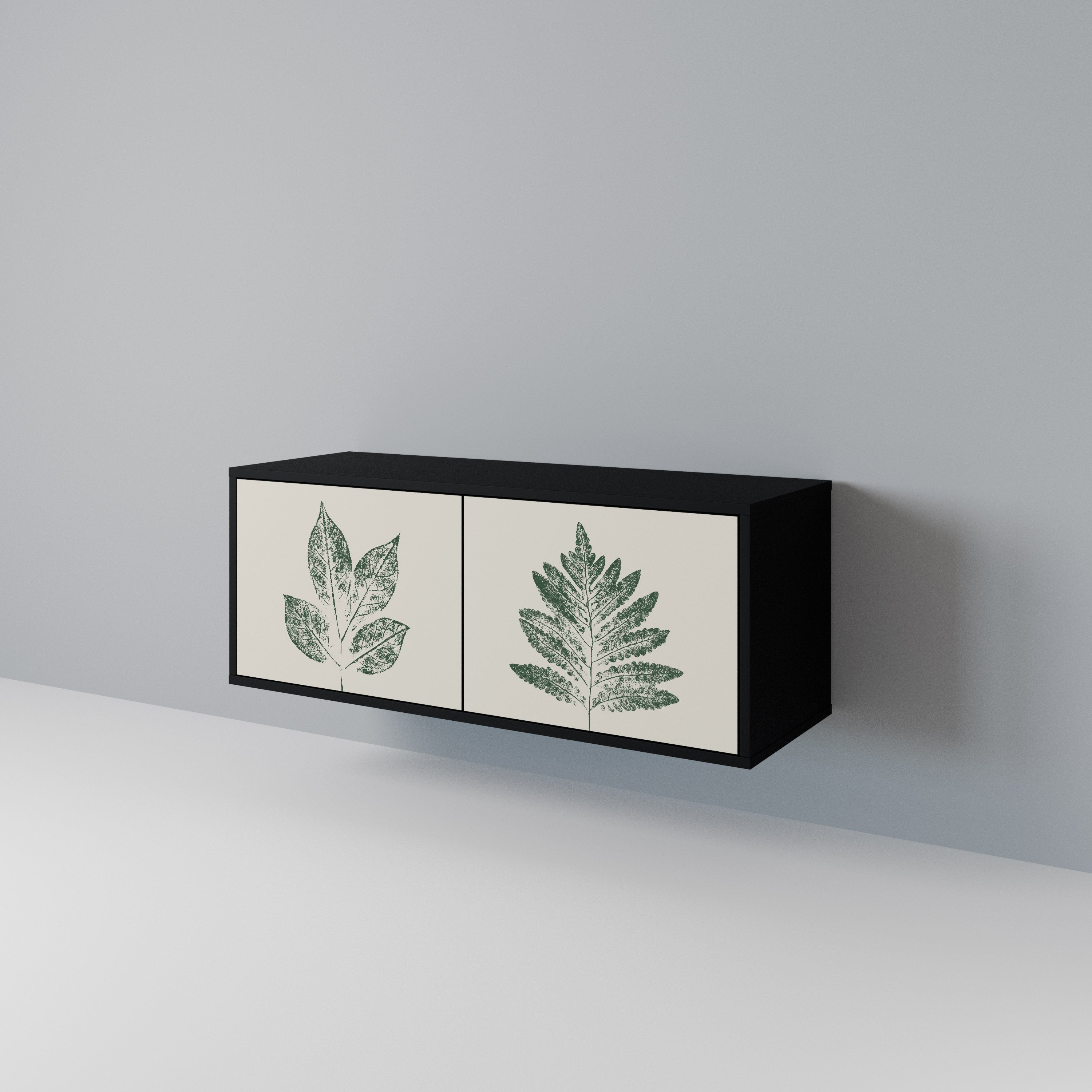 GREEN LEAFY STAMPS Mueble de TV Compacto de 2 puertas