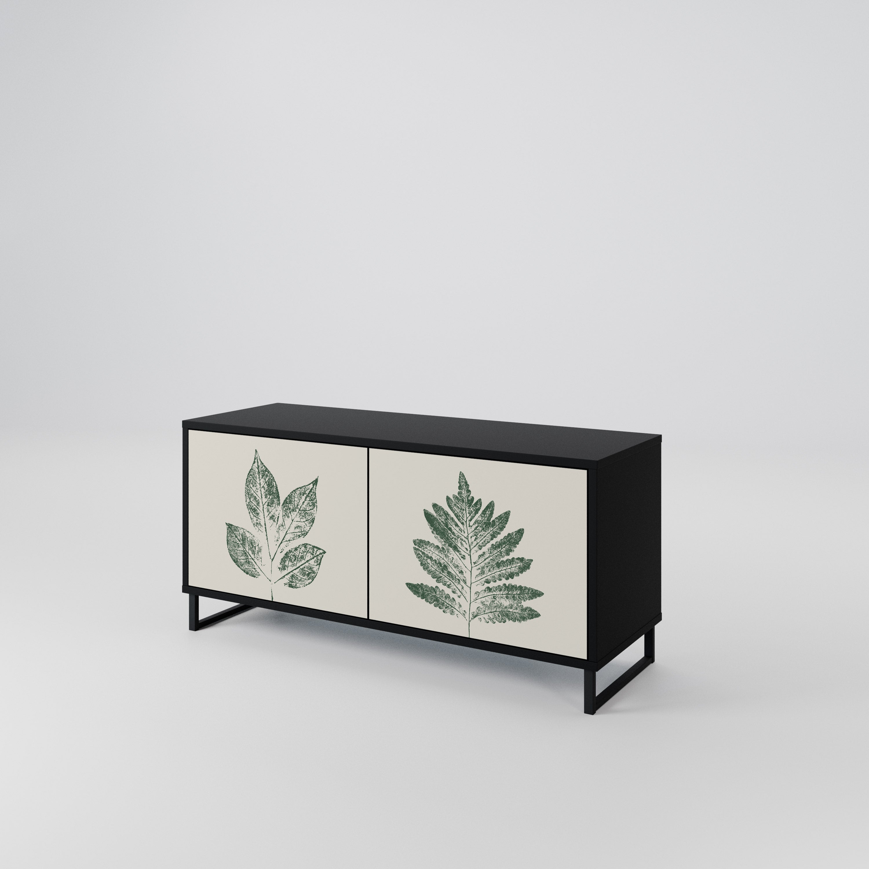 GREEN LEAFY STAMPS Mueble de TV Compacto de 2 puertas