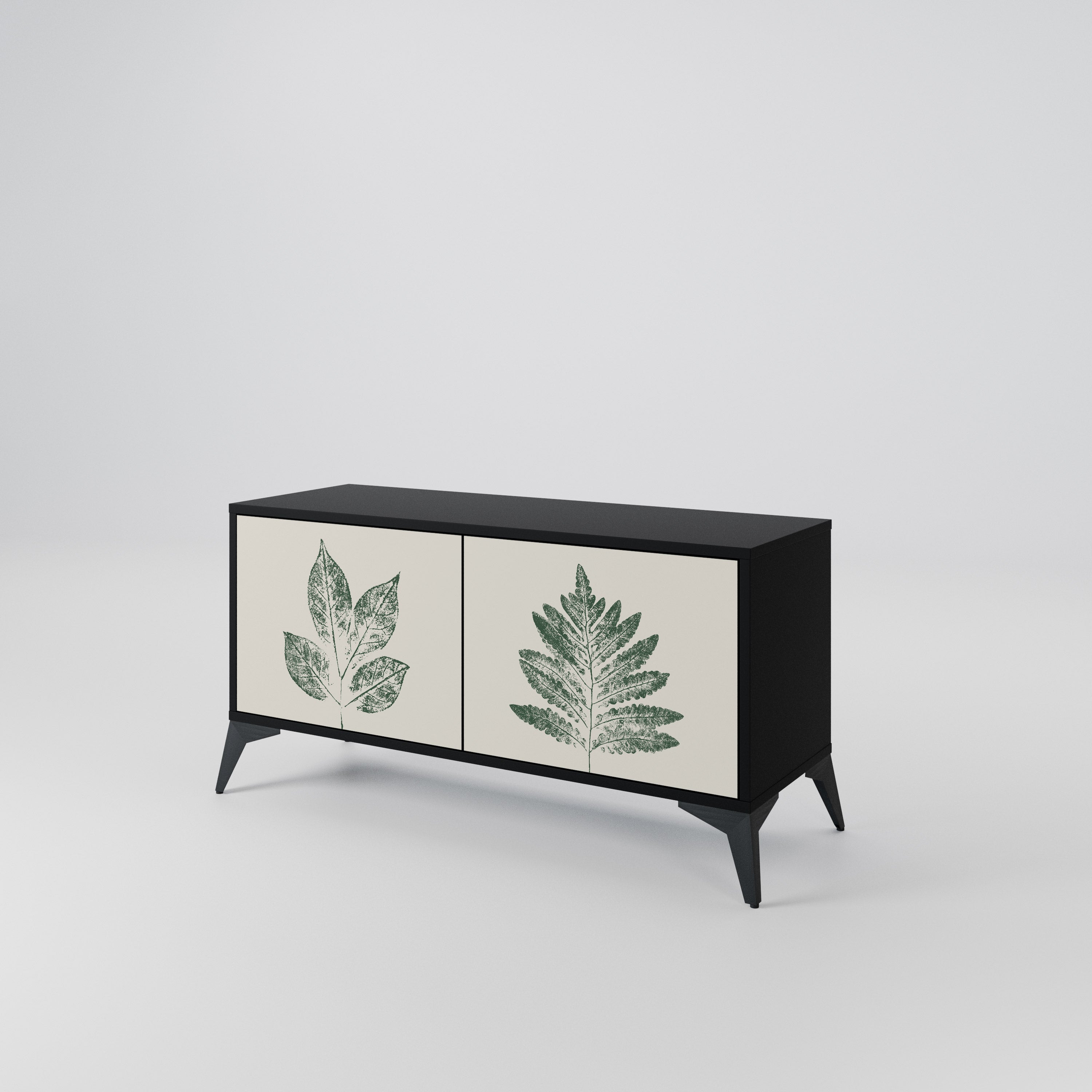 GREEN LEAFY STAMPS Mueble de TV Compacto de 2 puertas