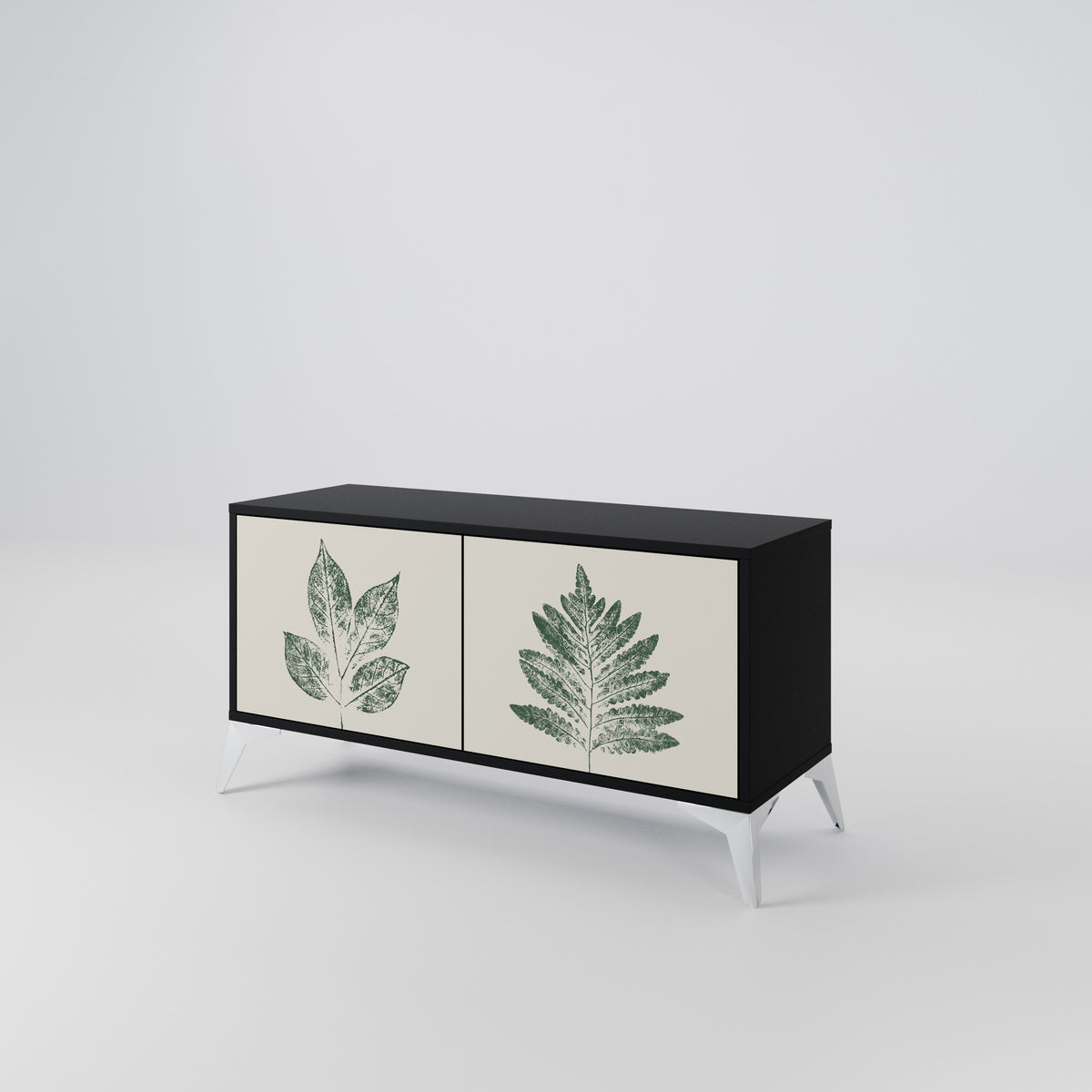 GREEN LEAFY STAMPS Kompaktes 2-türiges TV-Lowboard