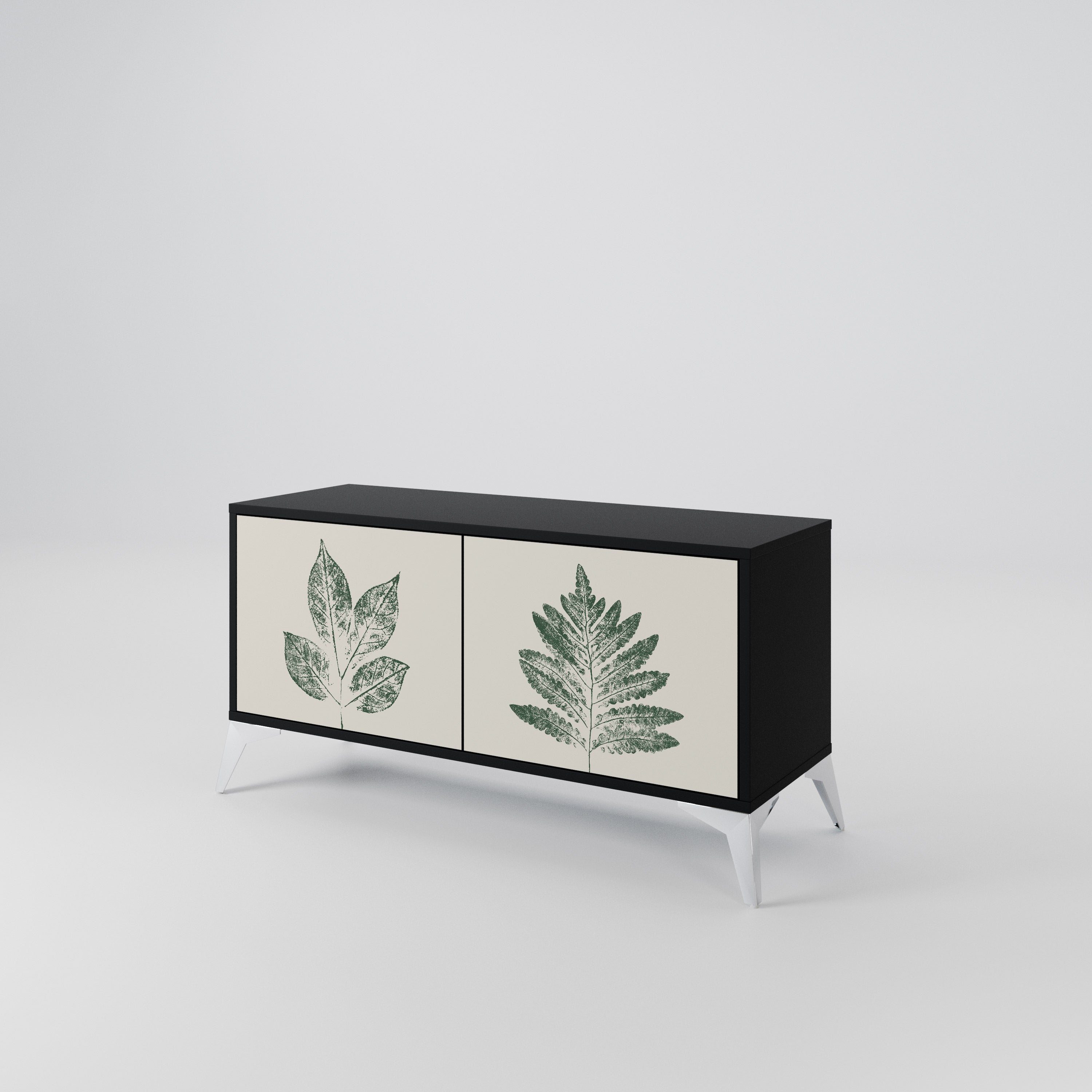 GREEN LEAFY STAMPS Mueble de TV Compacto de 2 puertas