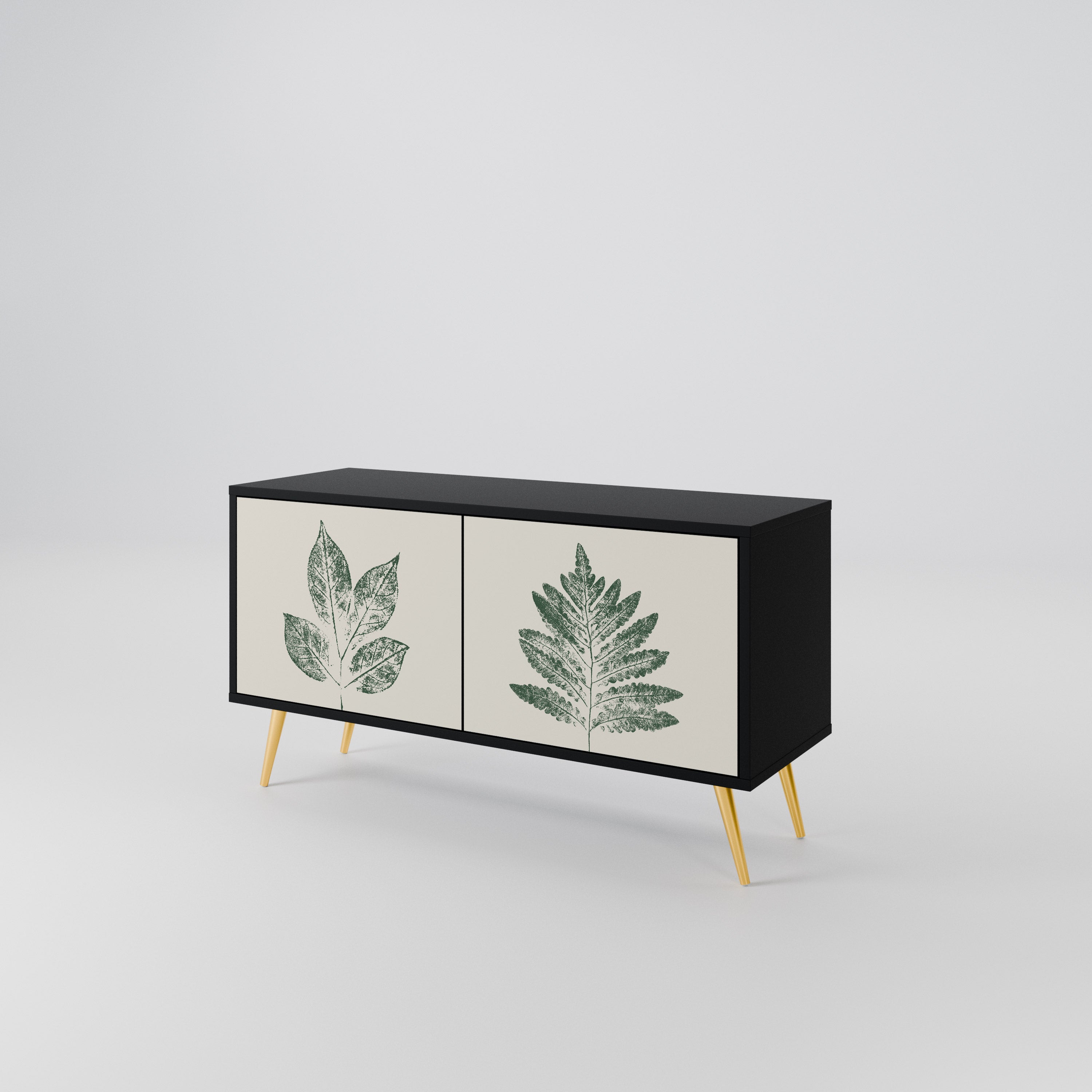 GREEN LEAFY STAMPS Mueble de TV Compacto de 2 puertas