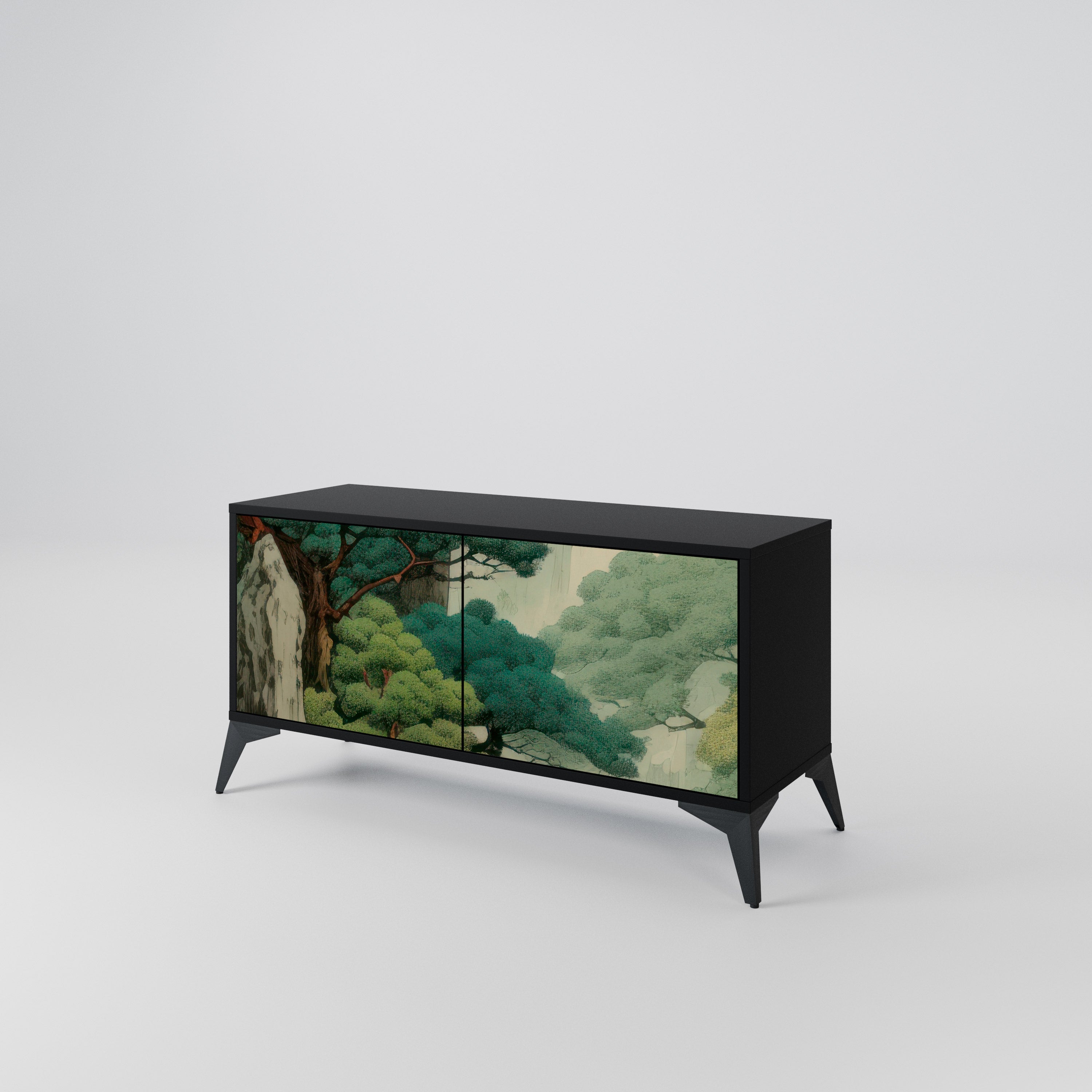VERDURE ABYSS Mueble de TV Compacto de 2 puertas