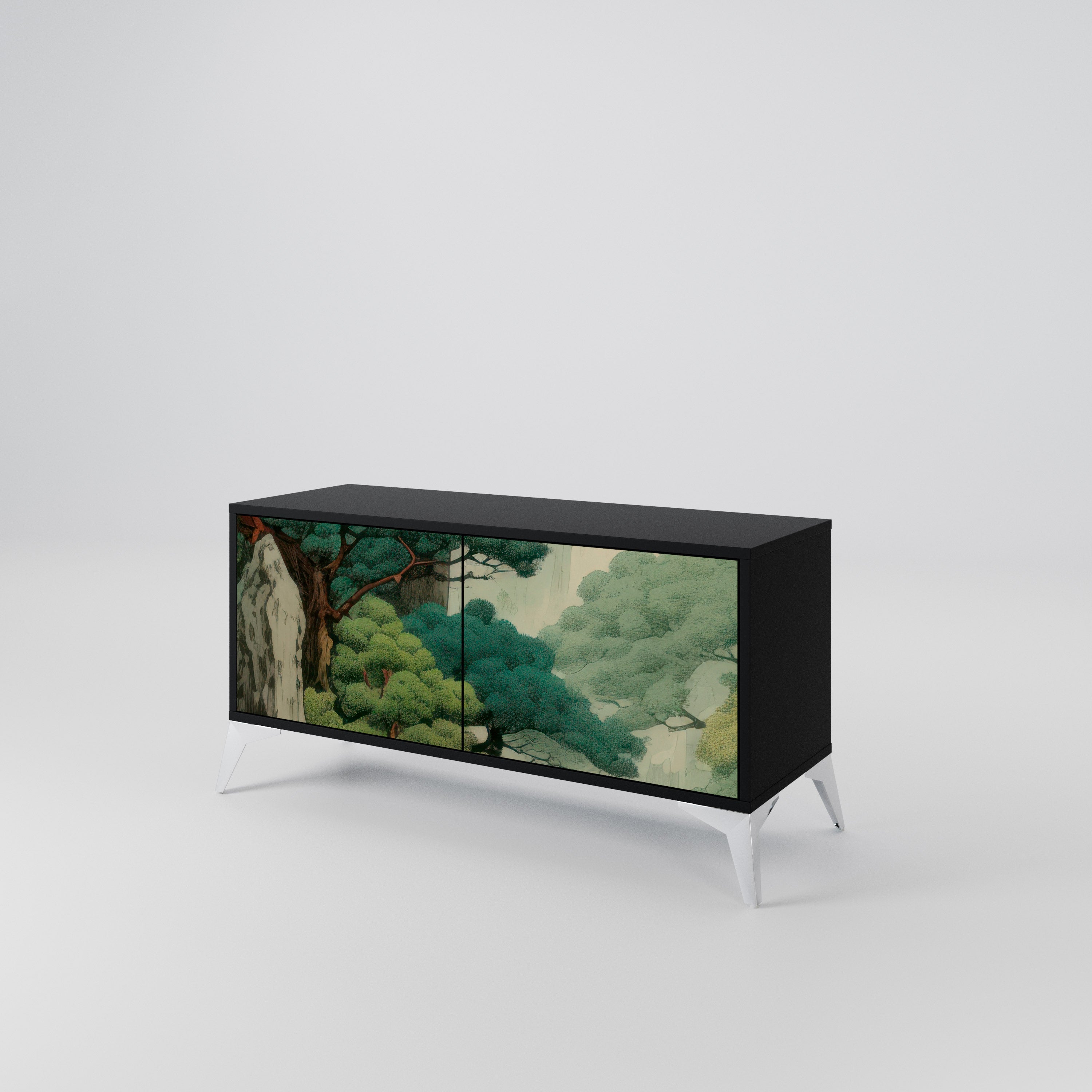 VERDURE ABYSS Mueble de TV Compacto de 2 puertas