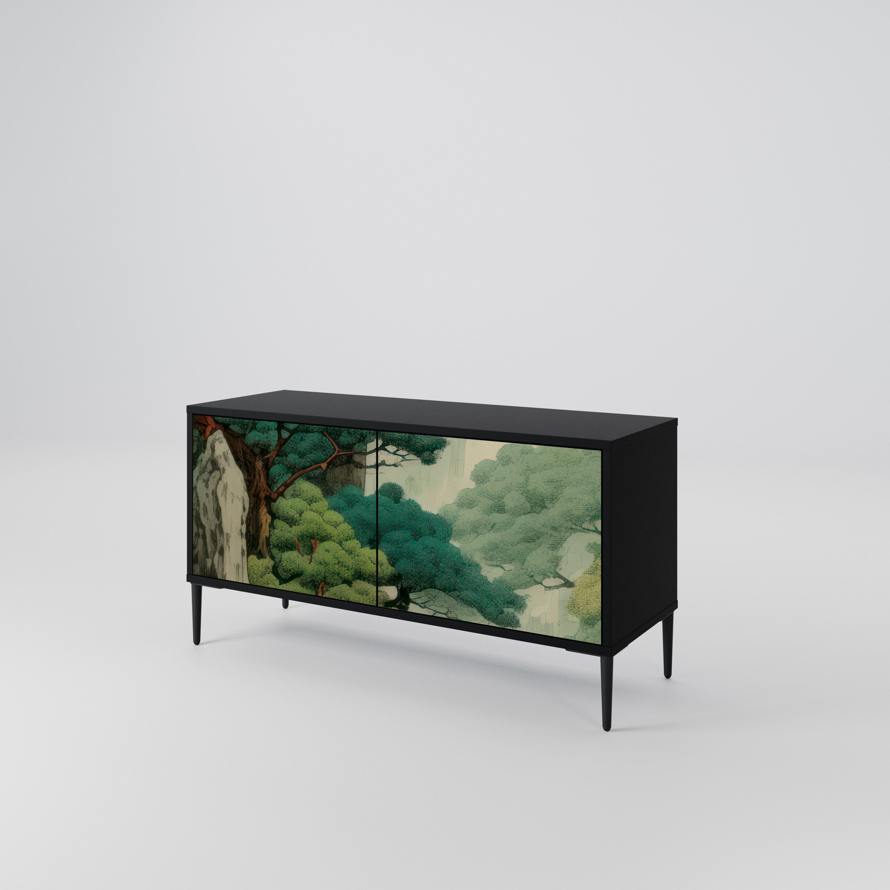 VERDURE ABYSS Mueble de TV Compacto de 2 puertas