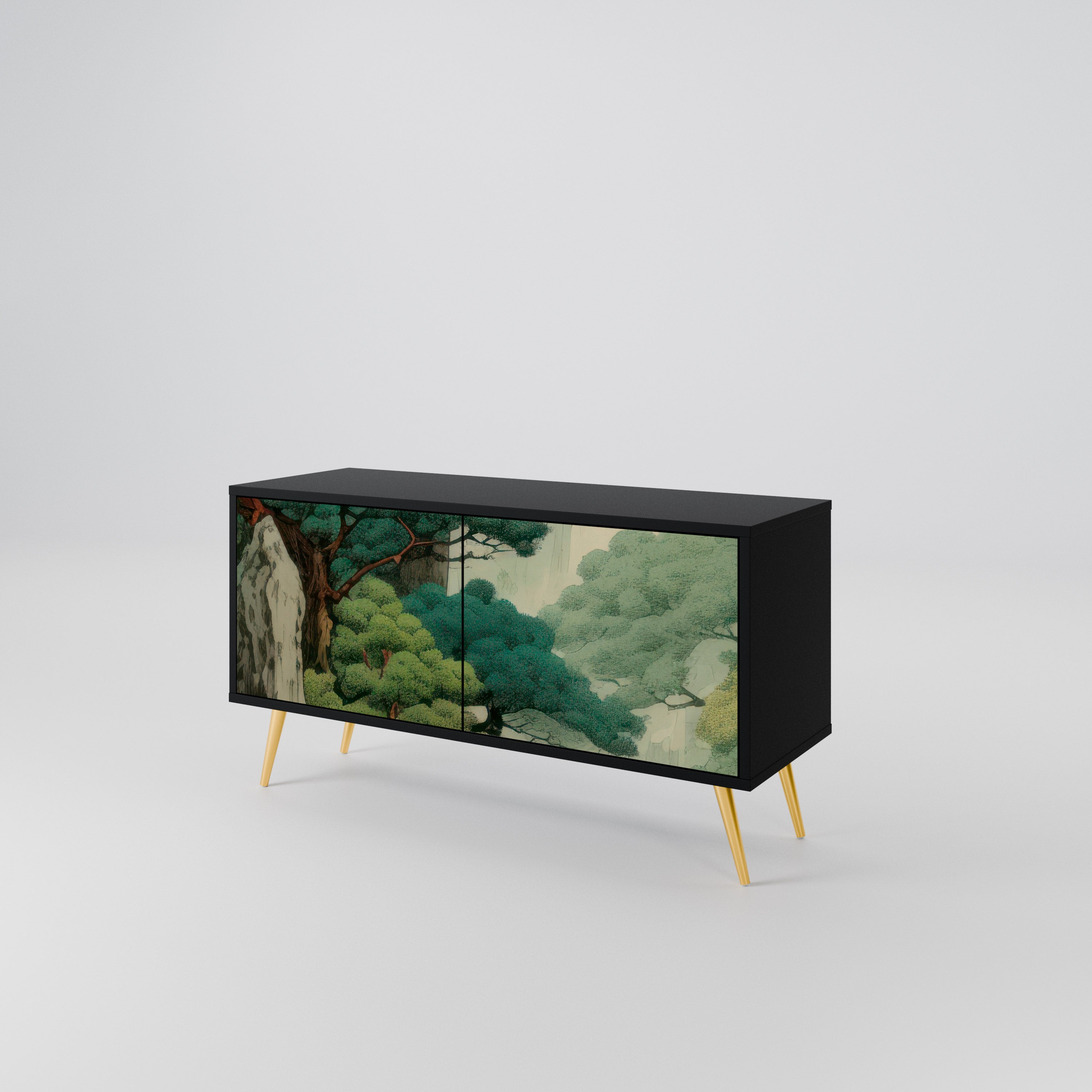 VERDURE ABYSS Mueble de TV Compacto de 2 puertas