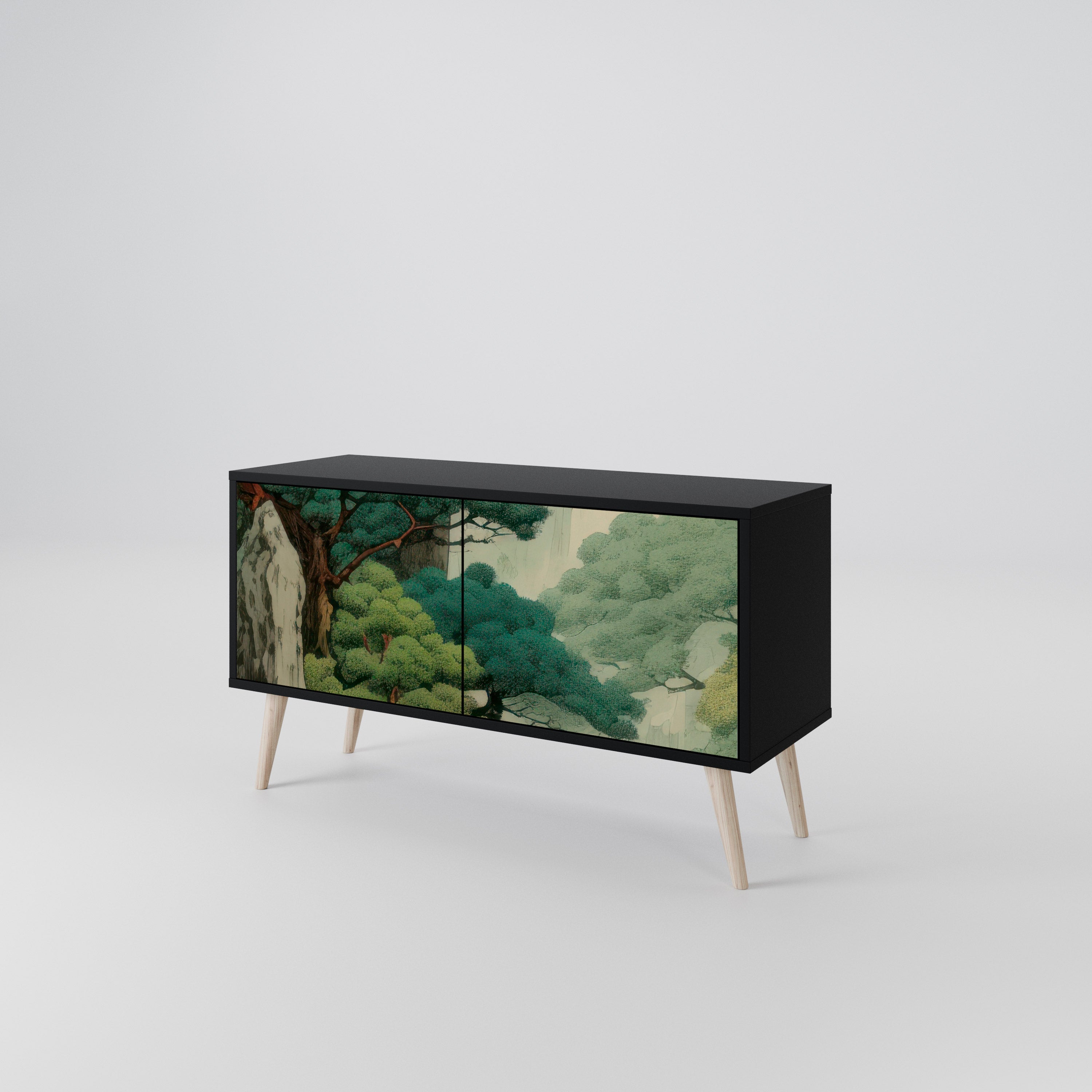 VERDURE ABYSS Mueble de TV Compacto de 2 puertas